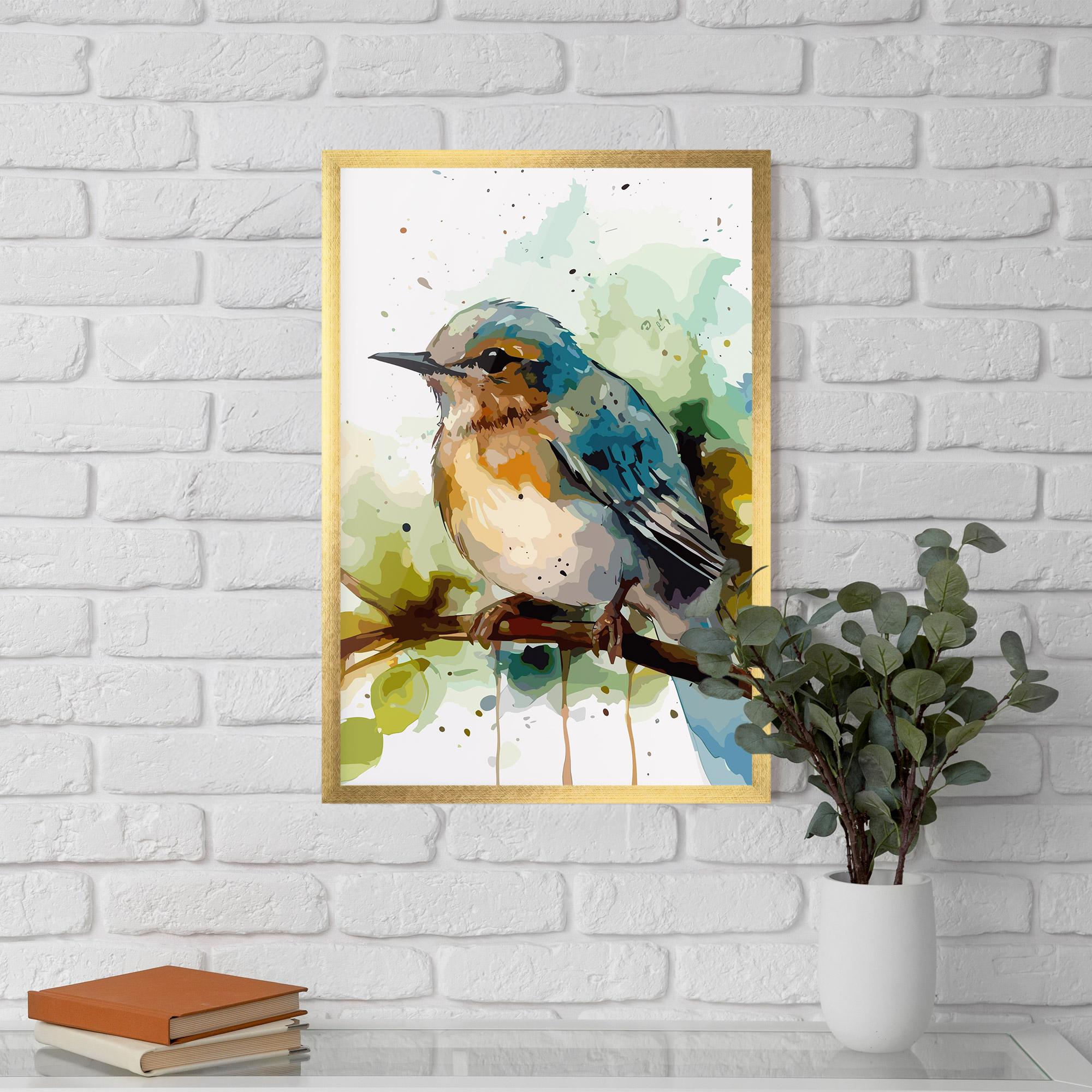 Plakat w Ramie Pretty Blue Bird mockup 5