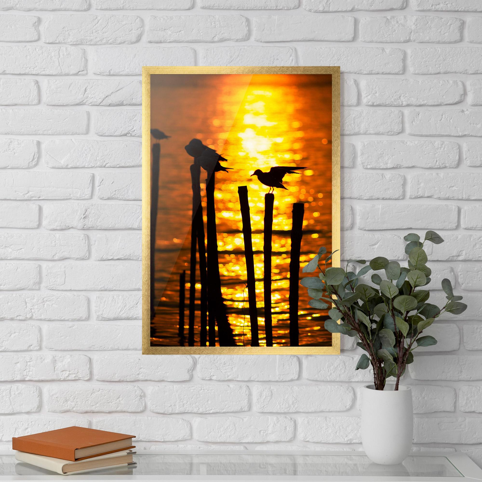 Plakat w Ramie Silhouettes Birds mockup 5