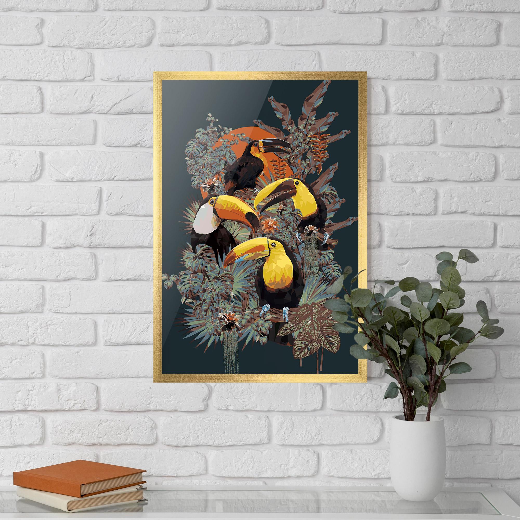 Plakat w Ramie Toucan Birds mockup 5