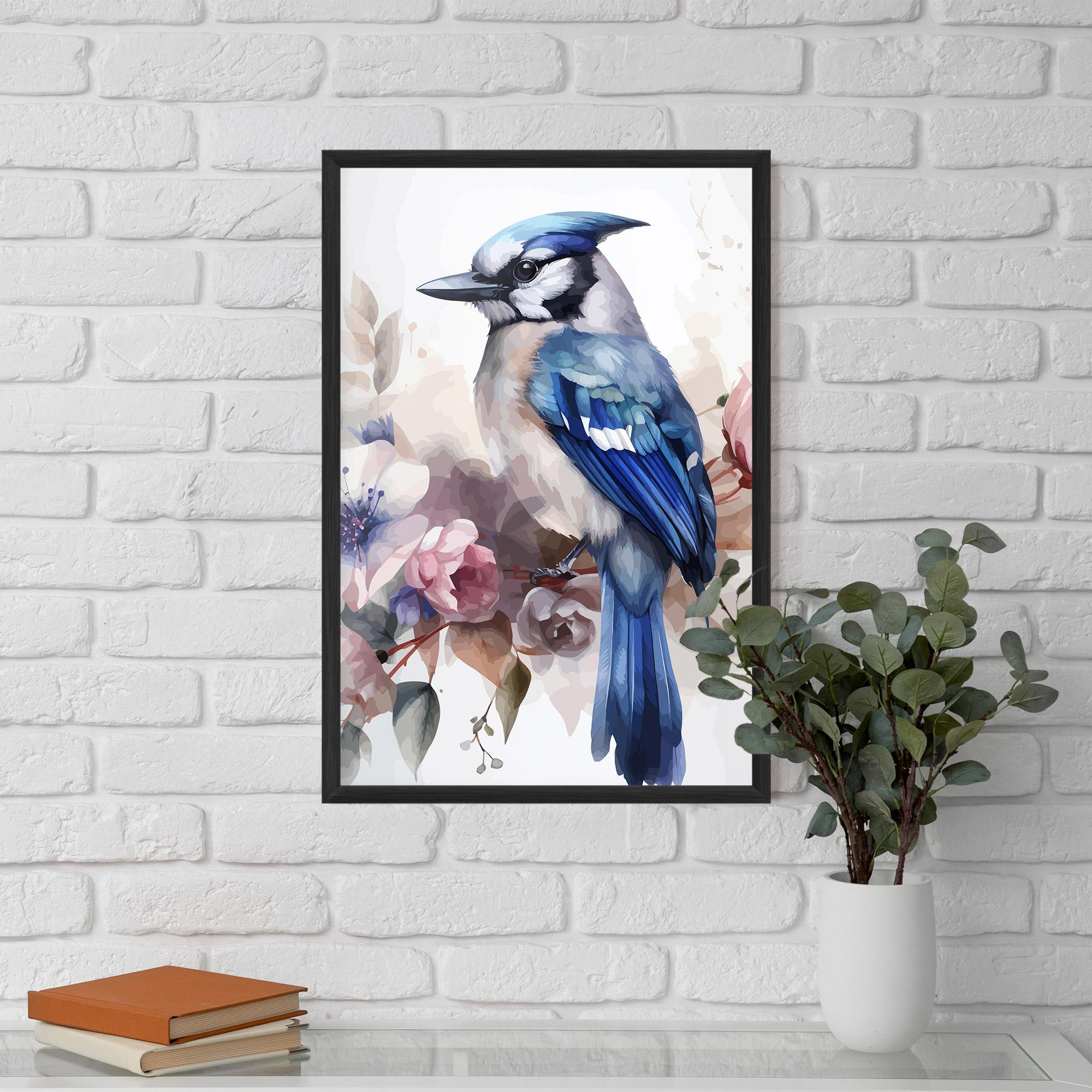 Plakat w Ramie Bird Pretty Blue mockup 5