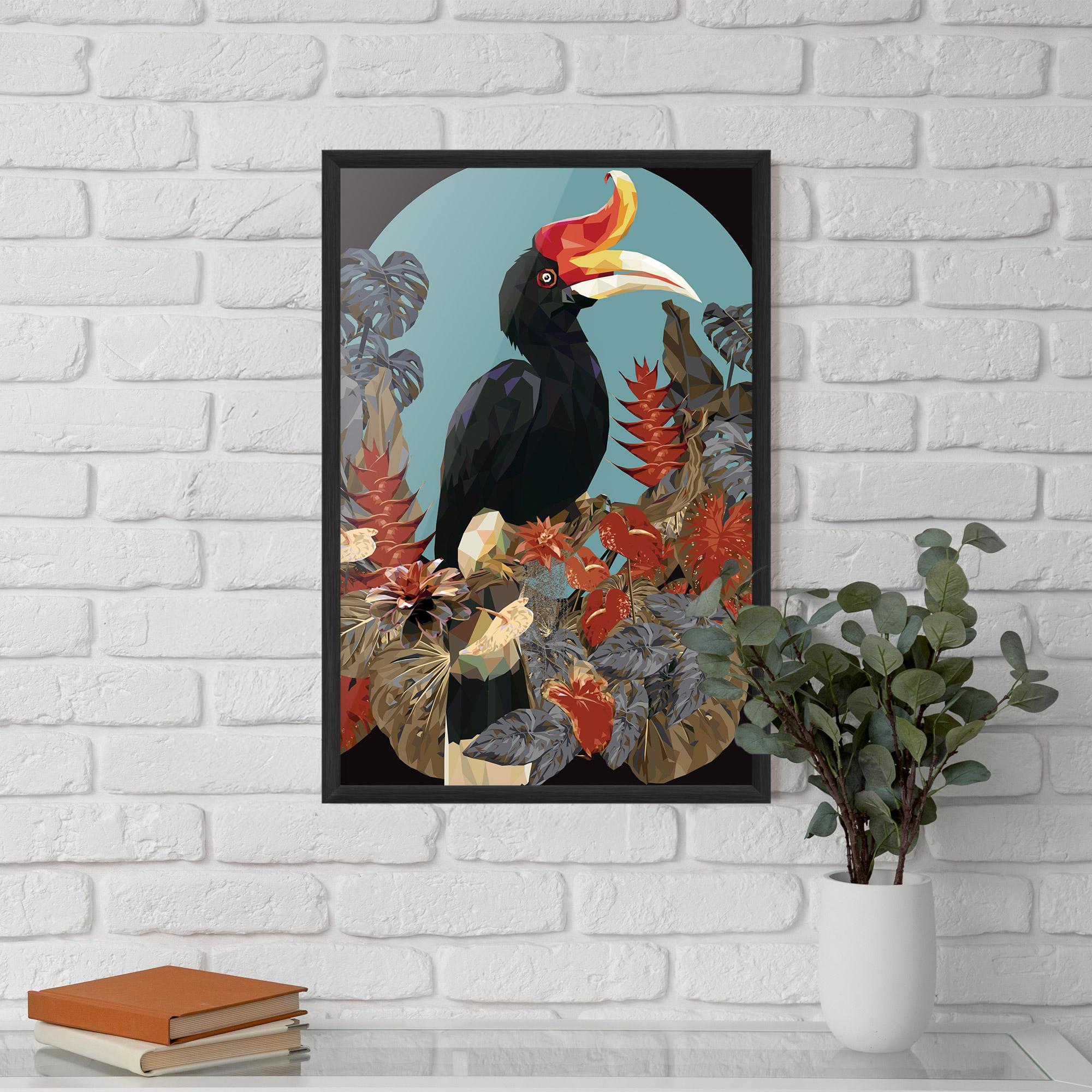 Plakat w Ramie Black Interesting Bird mockup 5