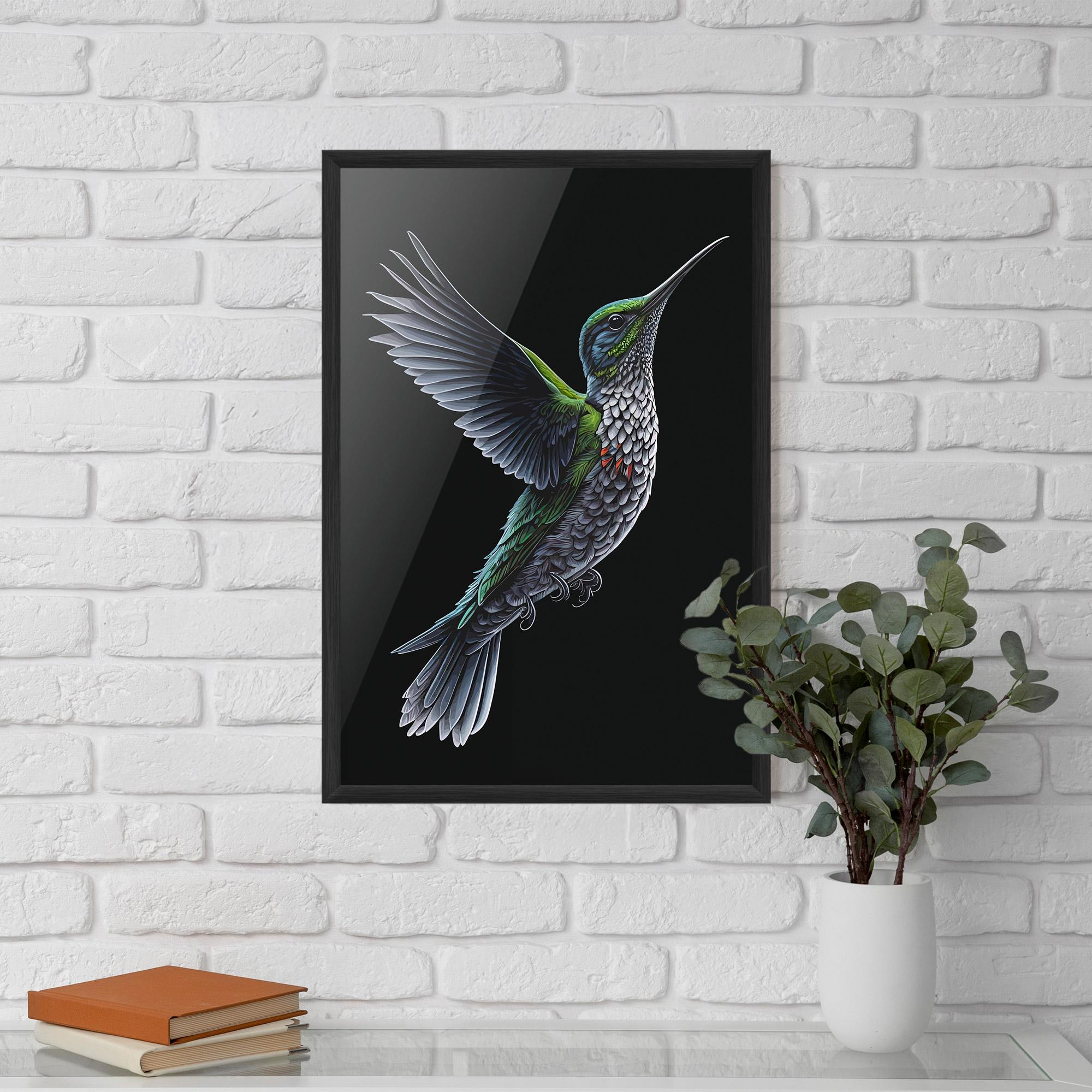Plakat w Ramie Green Hummingbird mockup 5