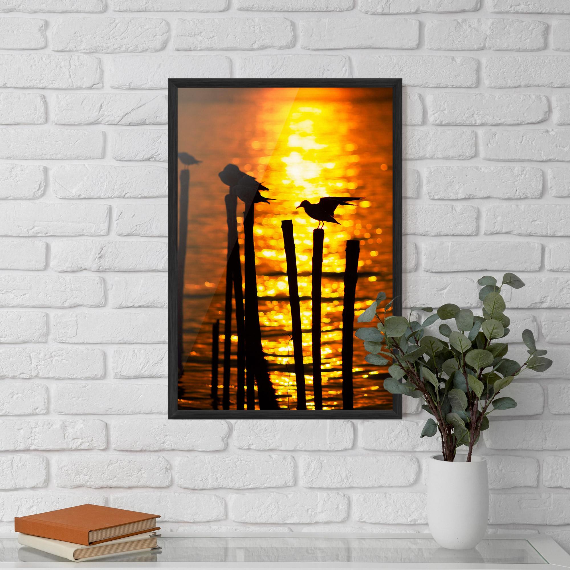 Plakat w Ramie Silhouettes Birds mockup 5