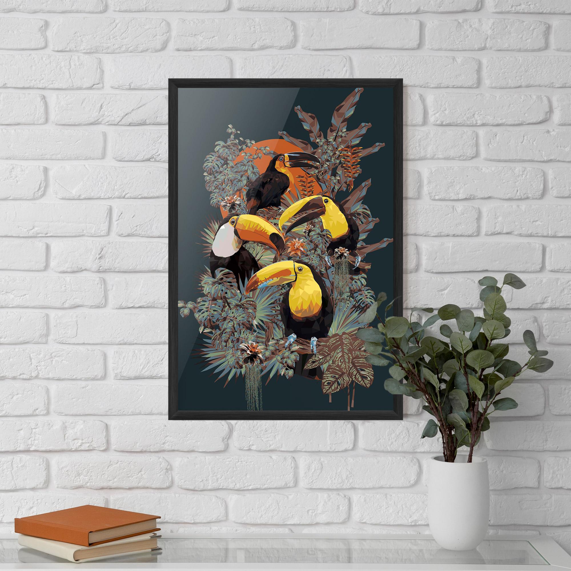 Plakat w Ramie Toucan Birds mockup 5