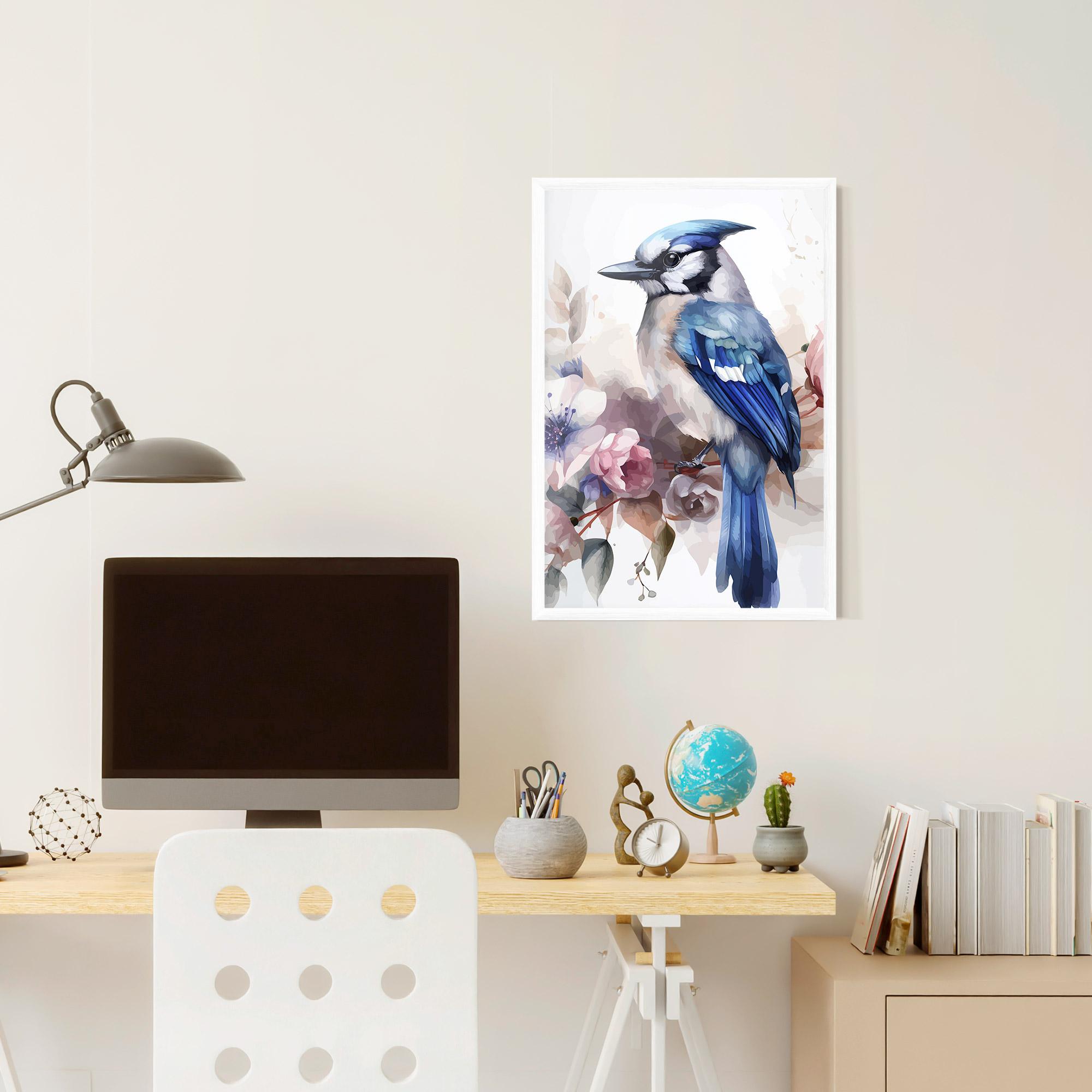 Plakat w Ramie Bird Pretty Blue mockup 6