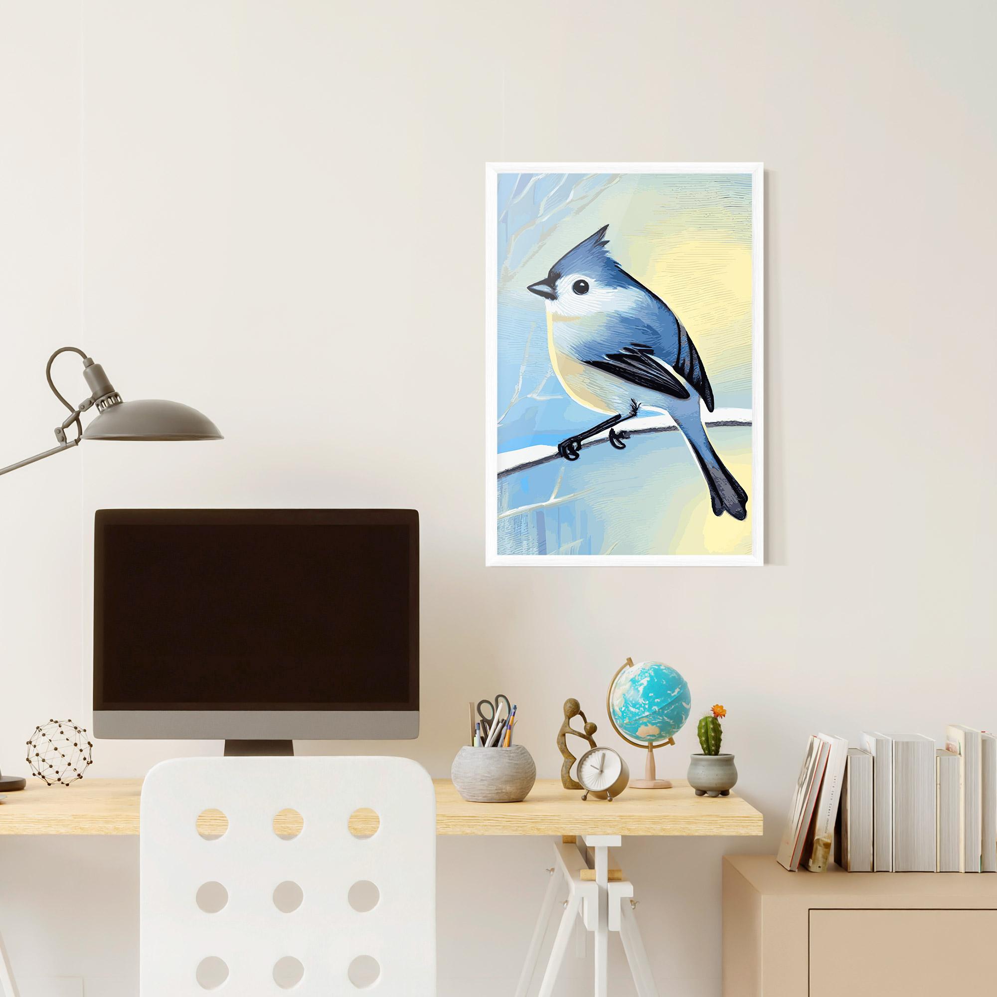 Plakat w Ramie Bird Winter Painting mockup 6