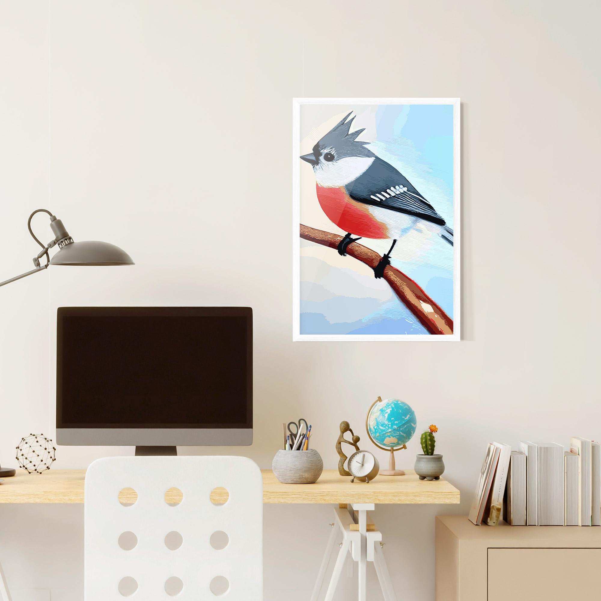 Plakat w Ramie Blue Bird Painting mockup 6