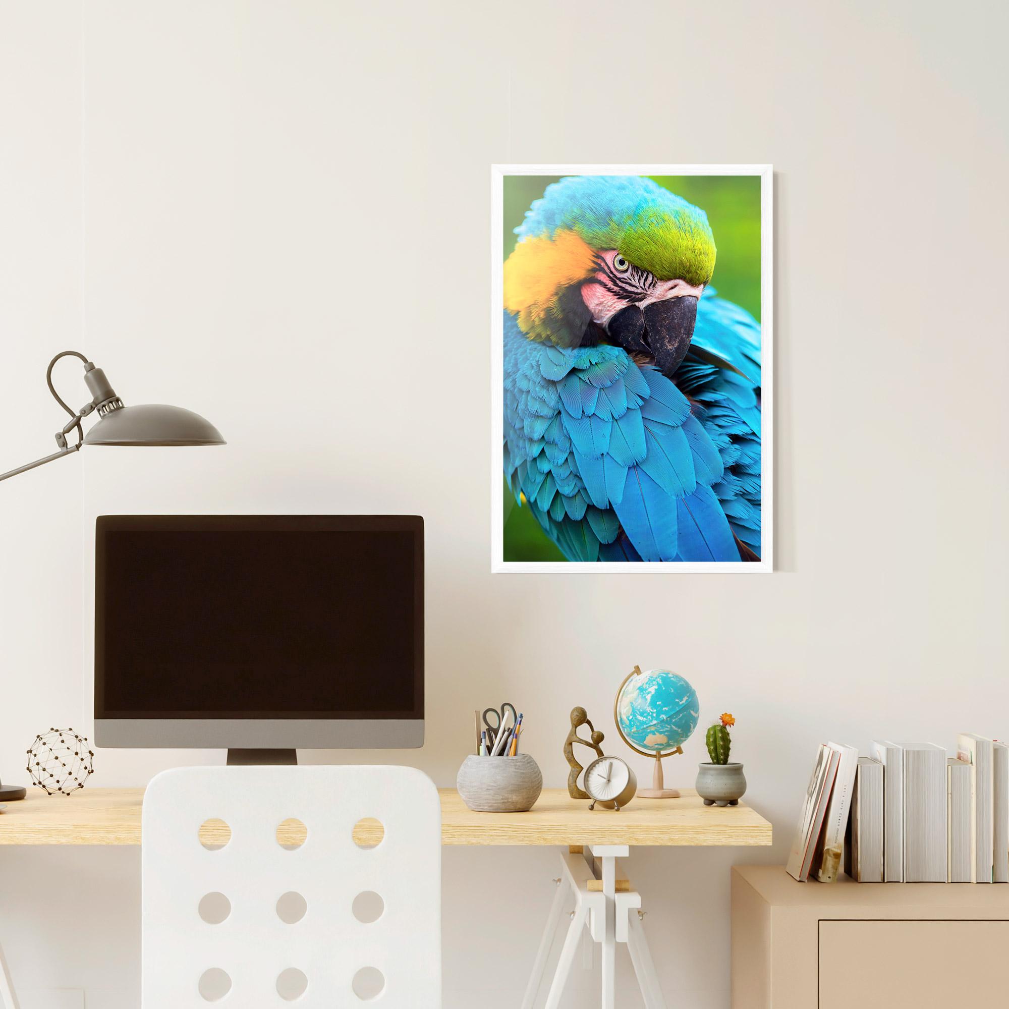 Plakat w Ramie Blue Parrot mockup 6
