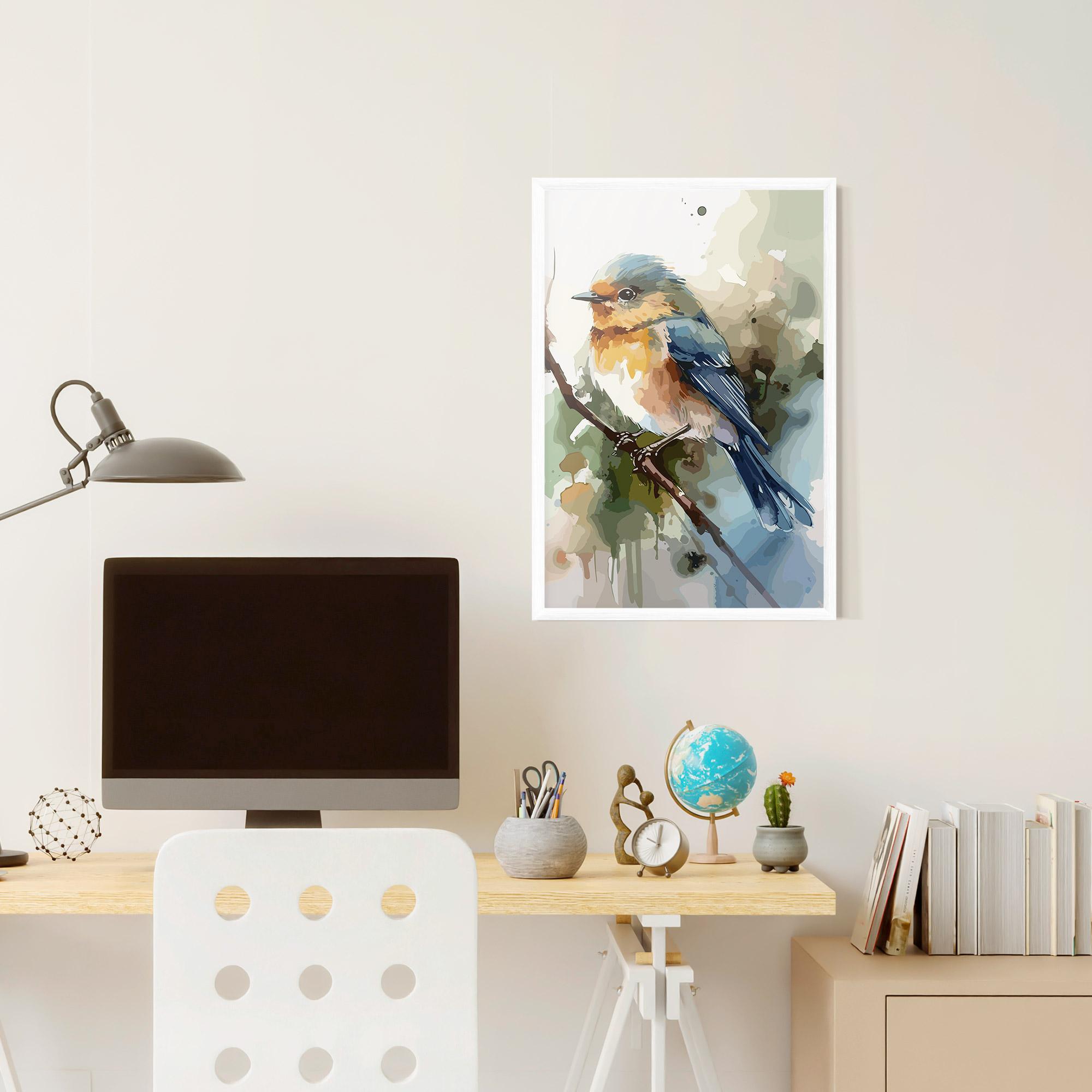Plakat w Ramie Blue Pretty Bird mockup 6
