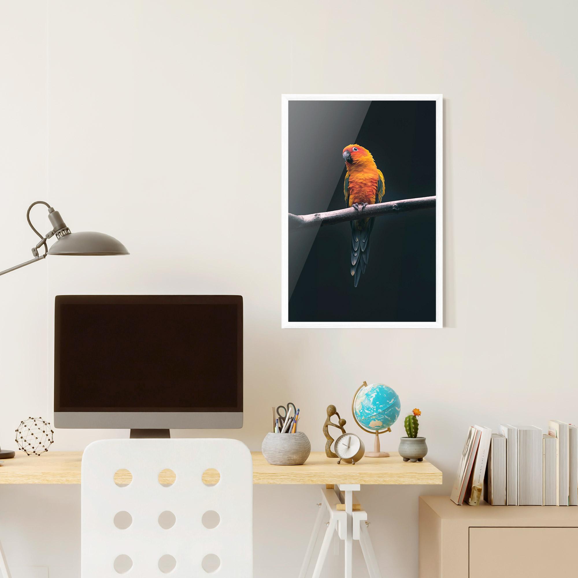 Plakat w Ramie Fire Parrot mockup 6