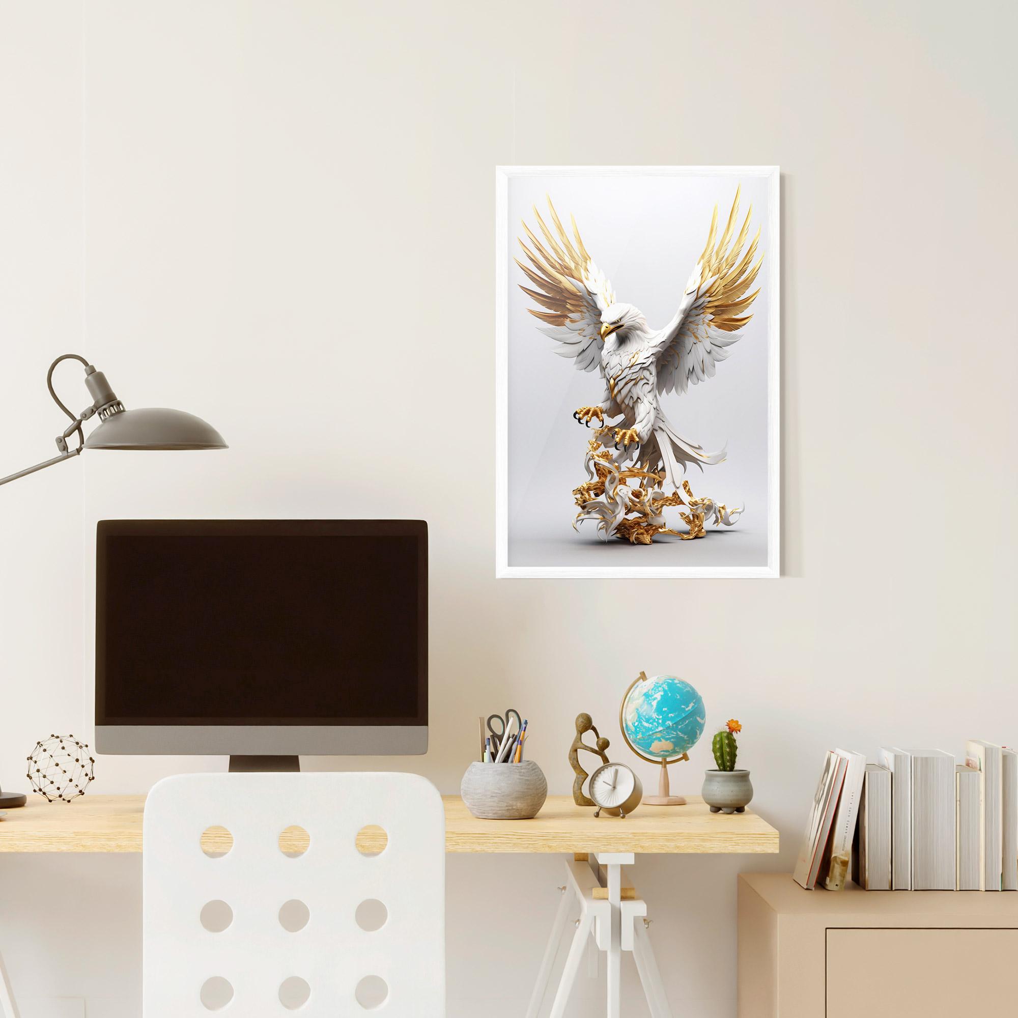Plakat w Ramie Gold 3d Eagle mockup 6