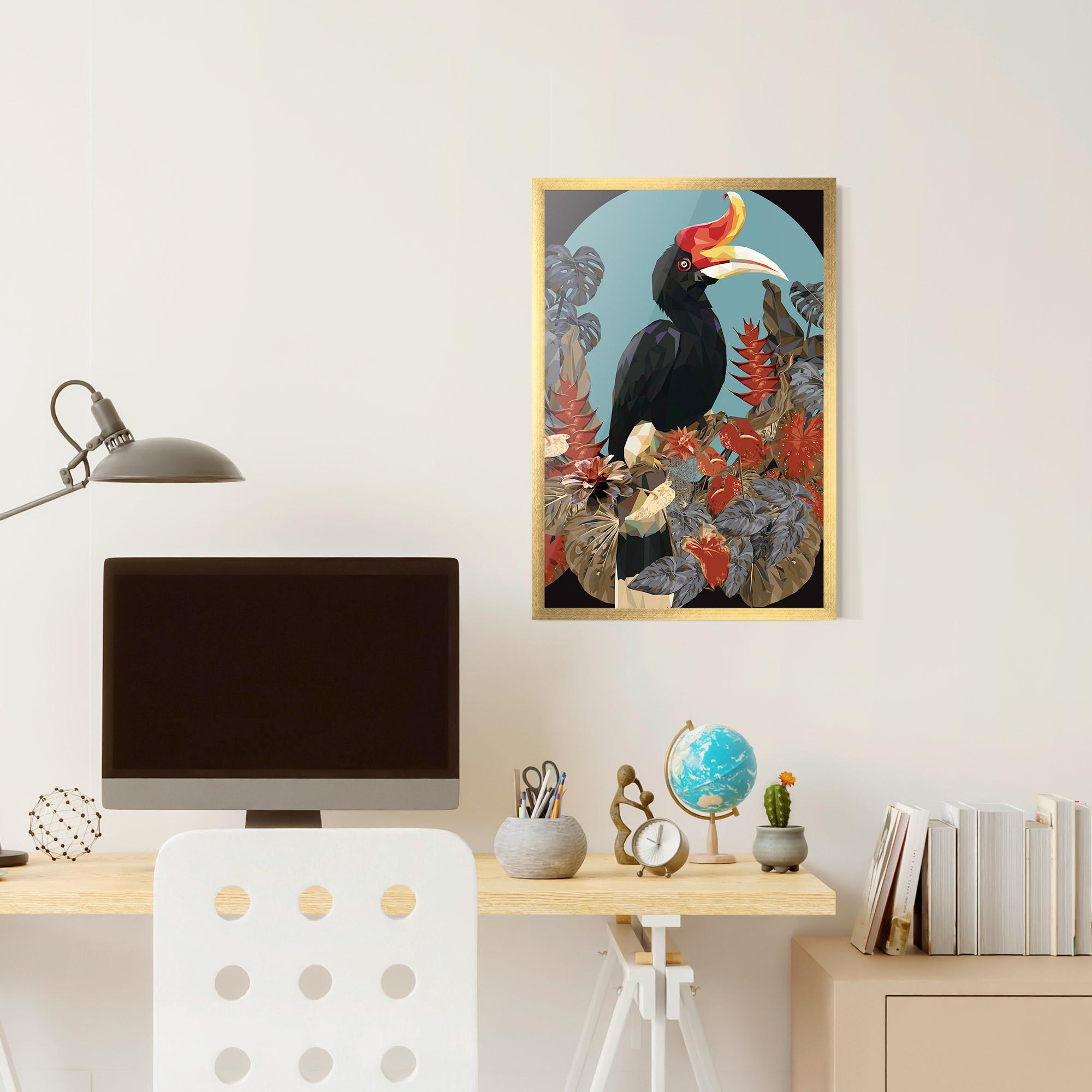 Plakat w Ramie Black Interesting Bird mockup 6
