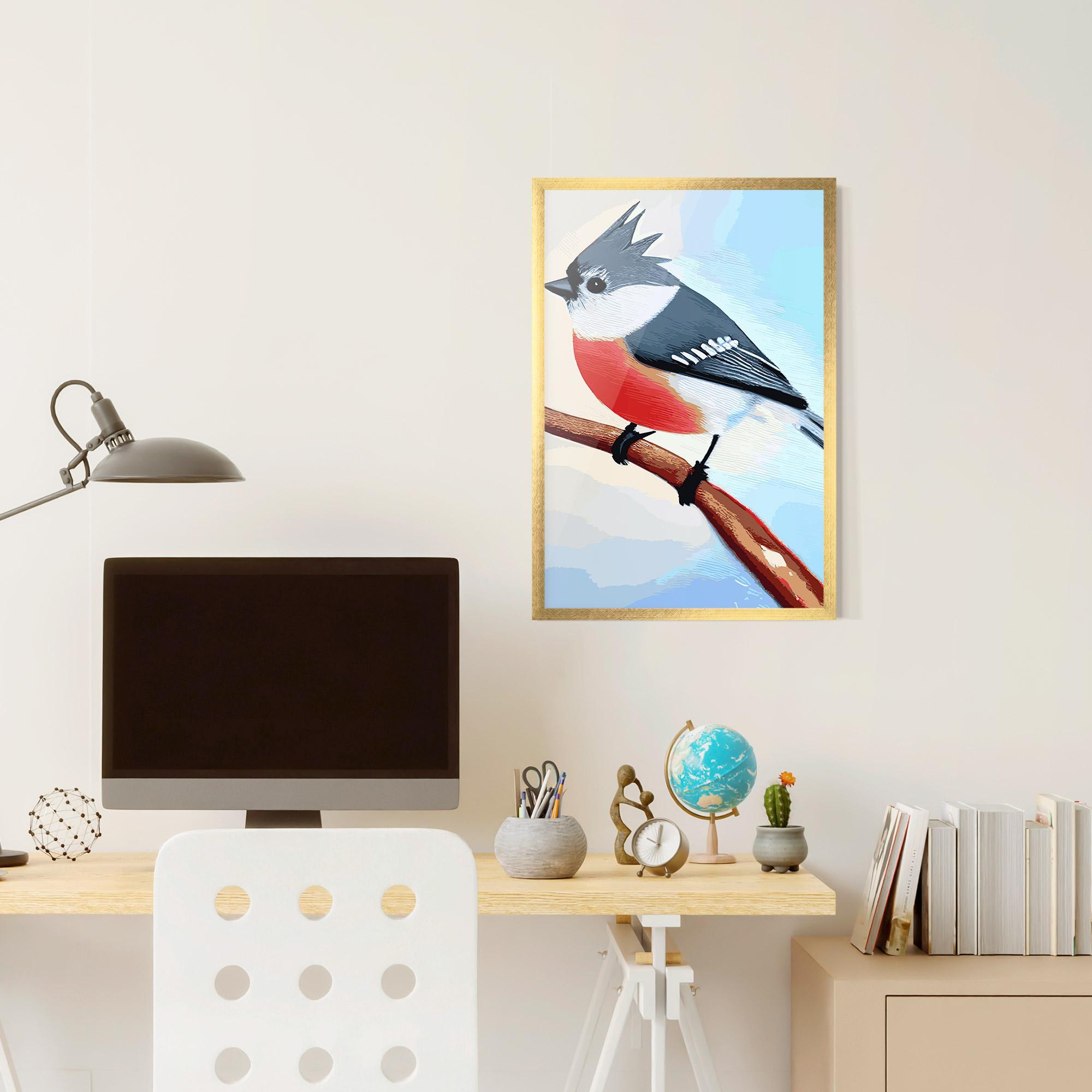 Plakat w Ramie Blue Bird Painting mockup 6