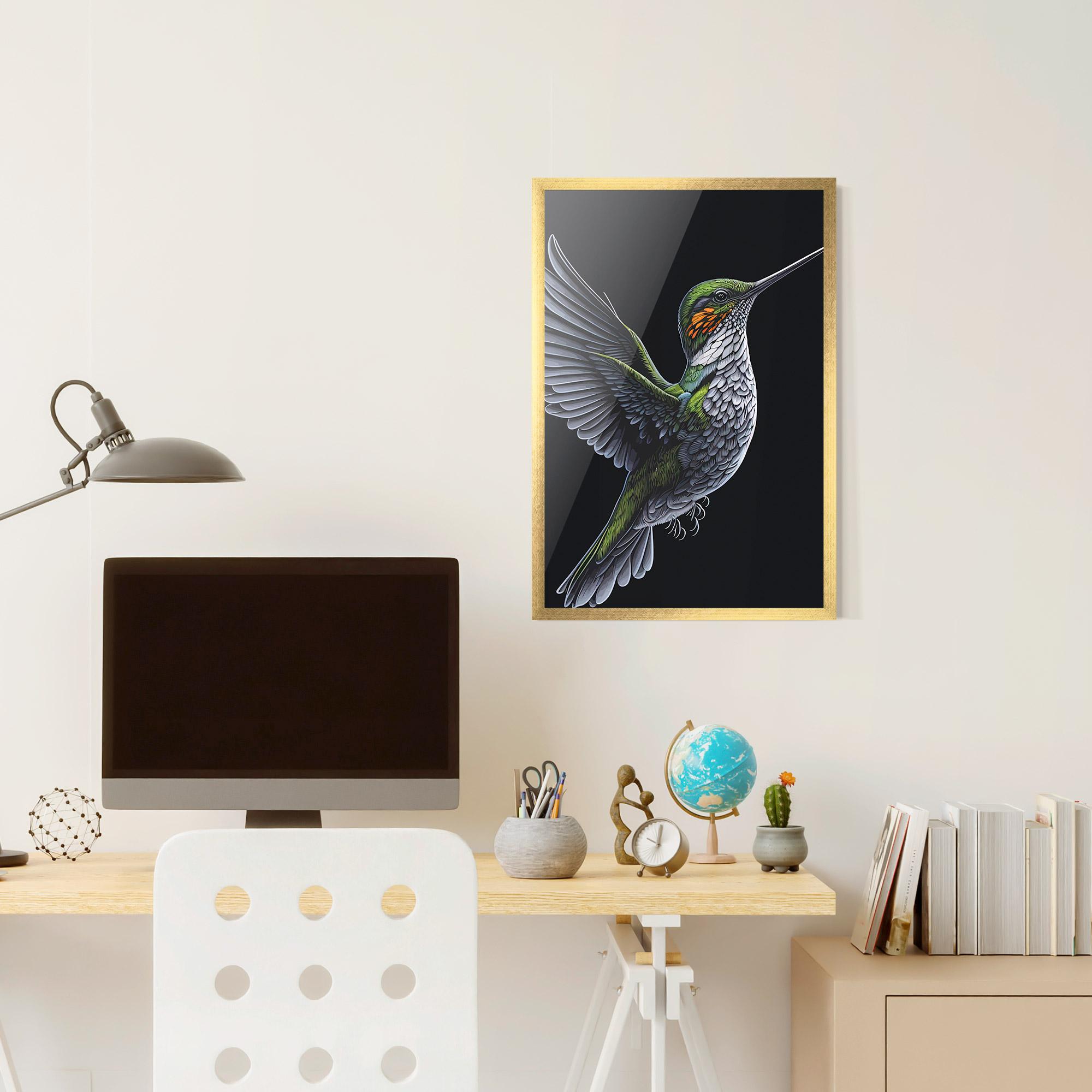 Plakat w Ramie Hummingbird mockup 6