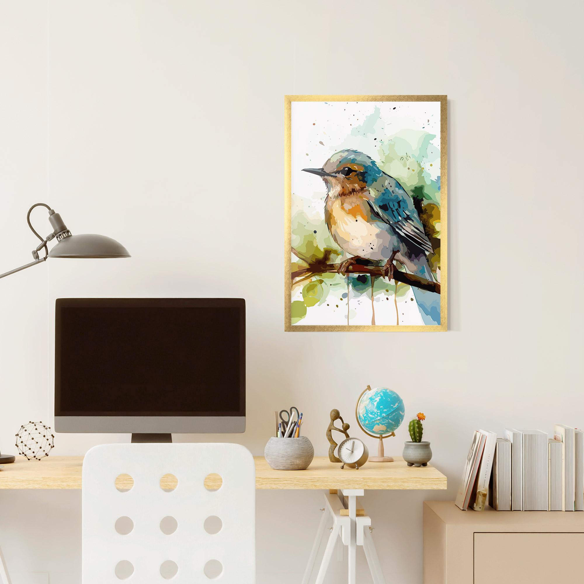Plakat w Ramie Pretty Blue Bird mockup 6