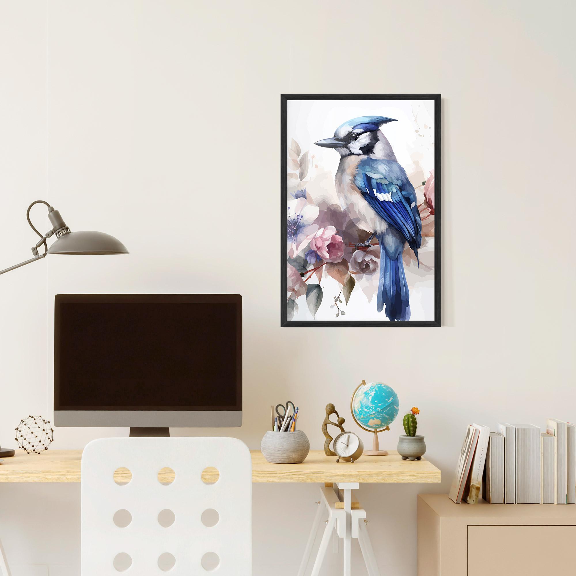 Plakat w Ramie Bird Pretty Blue mockup 6