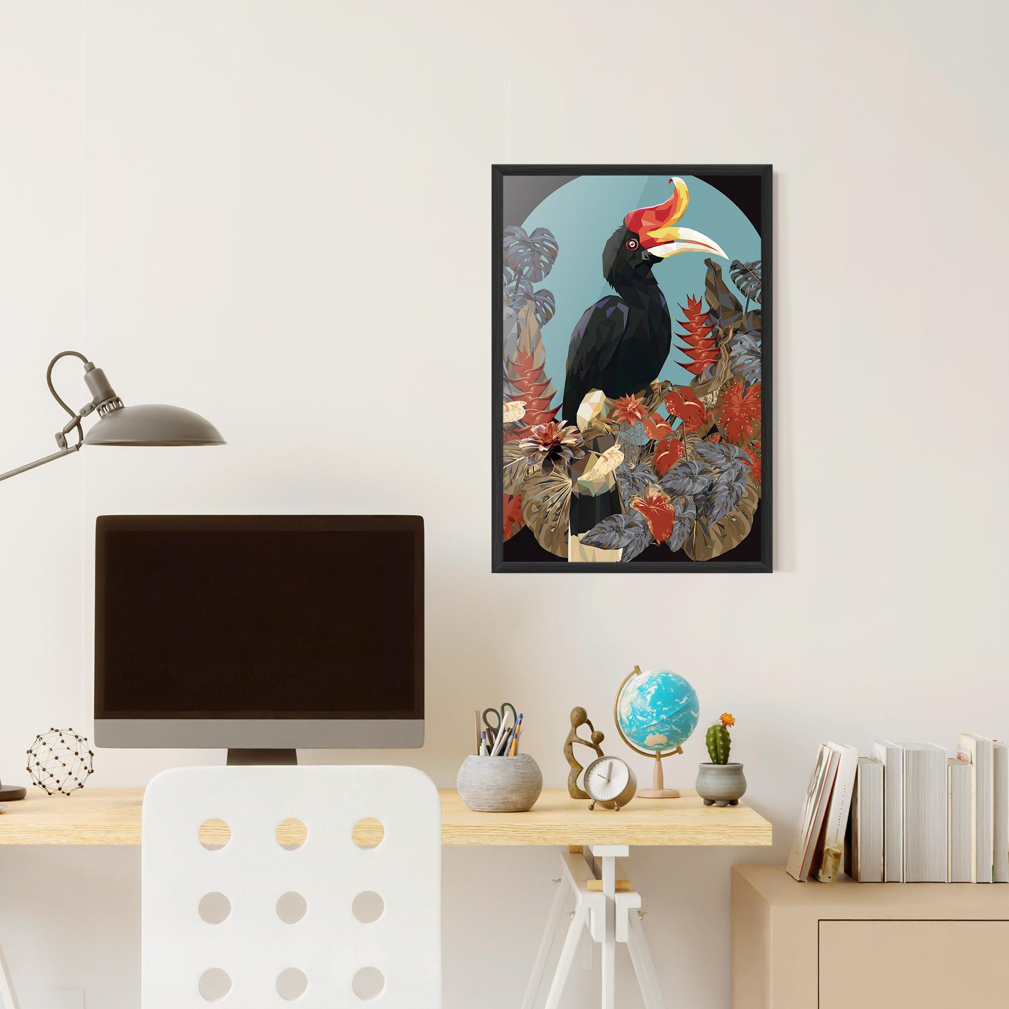 Plakat w Ramie Black Interesting Bird mockup 6