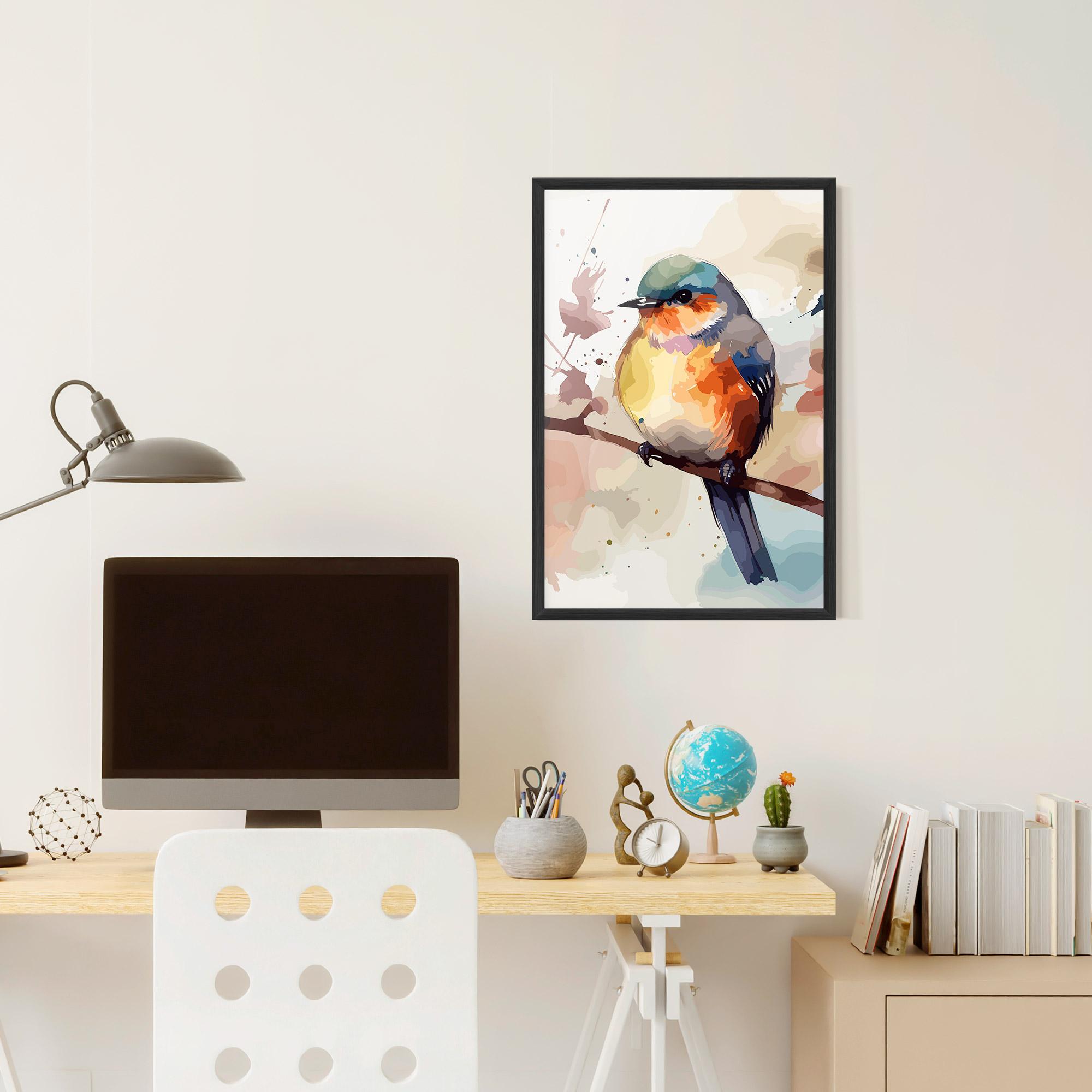 Plakat w Ramie Orange Purple Bird mockup 6