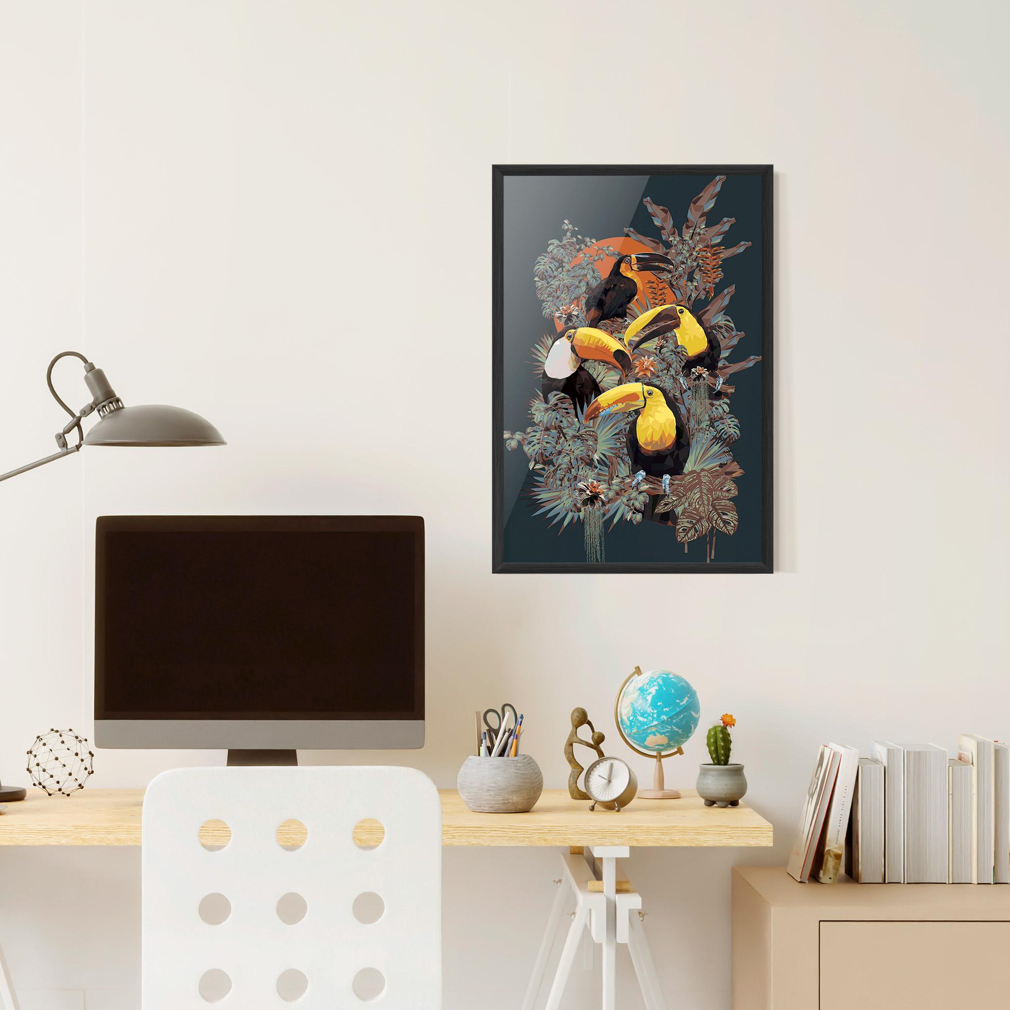 Plakat w Ramie Toucan Birds mockup 6