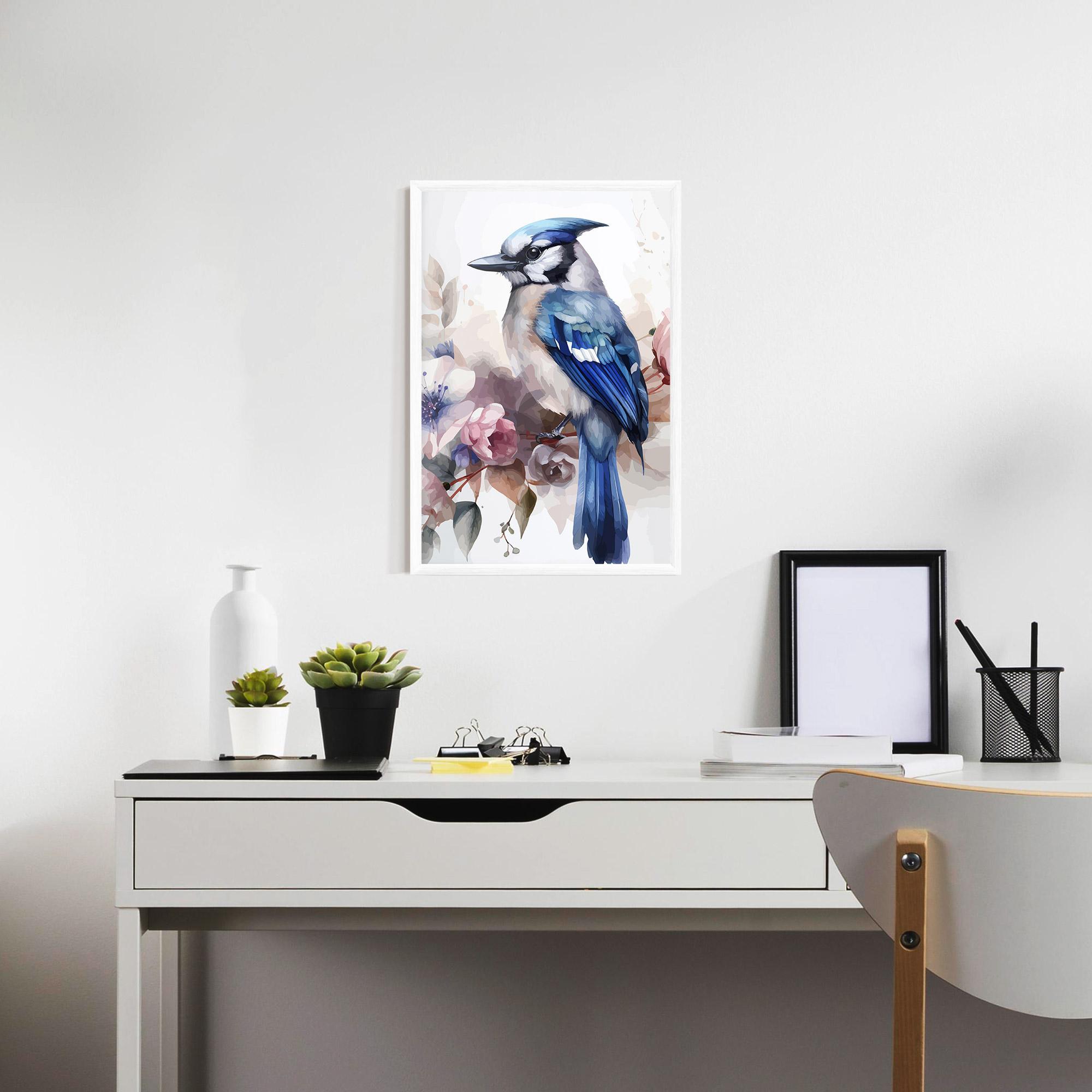 Plakat w Ramie Bird Pretty Blue mockup 7