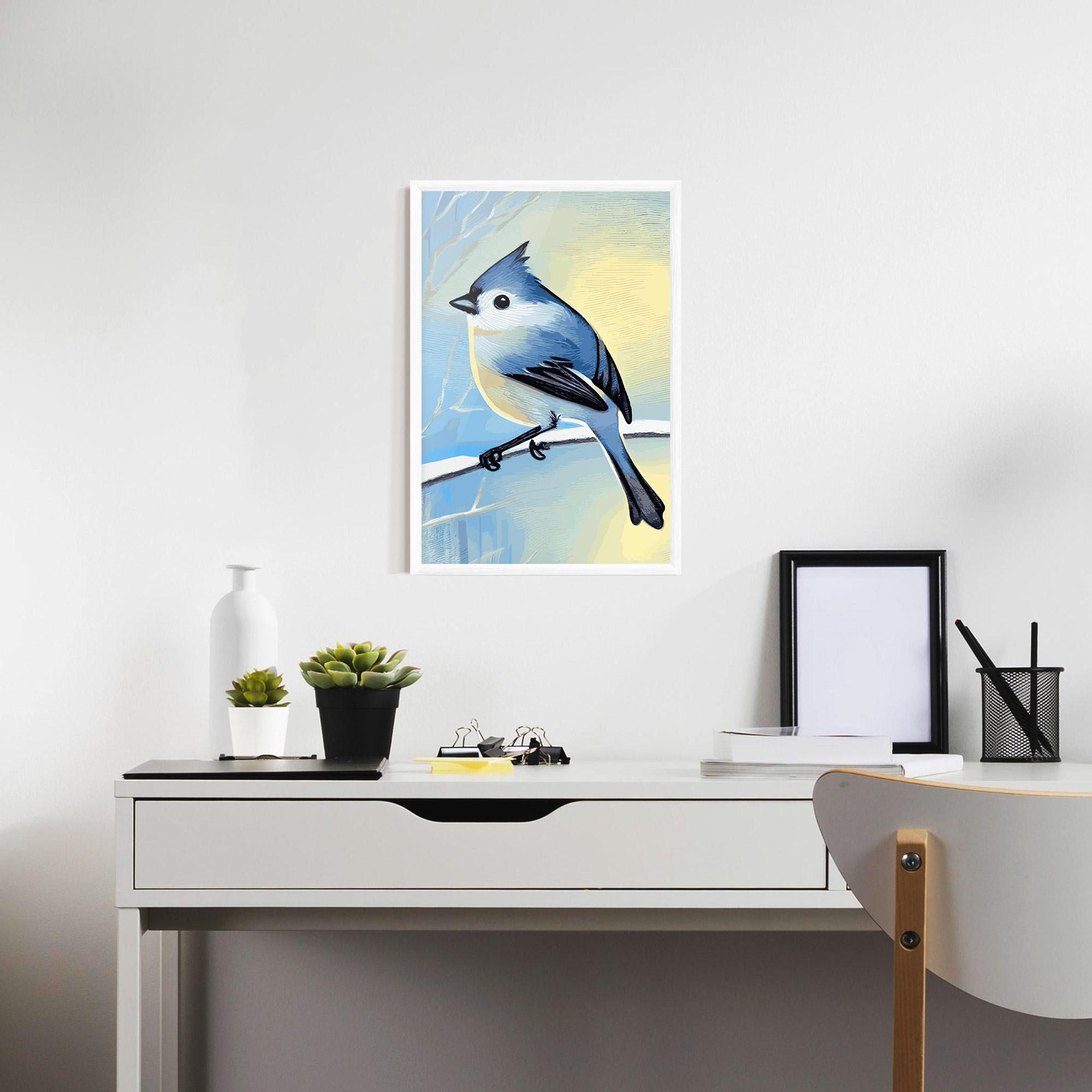 Plakat w Ramie Bird Winter Painting mockup 7