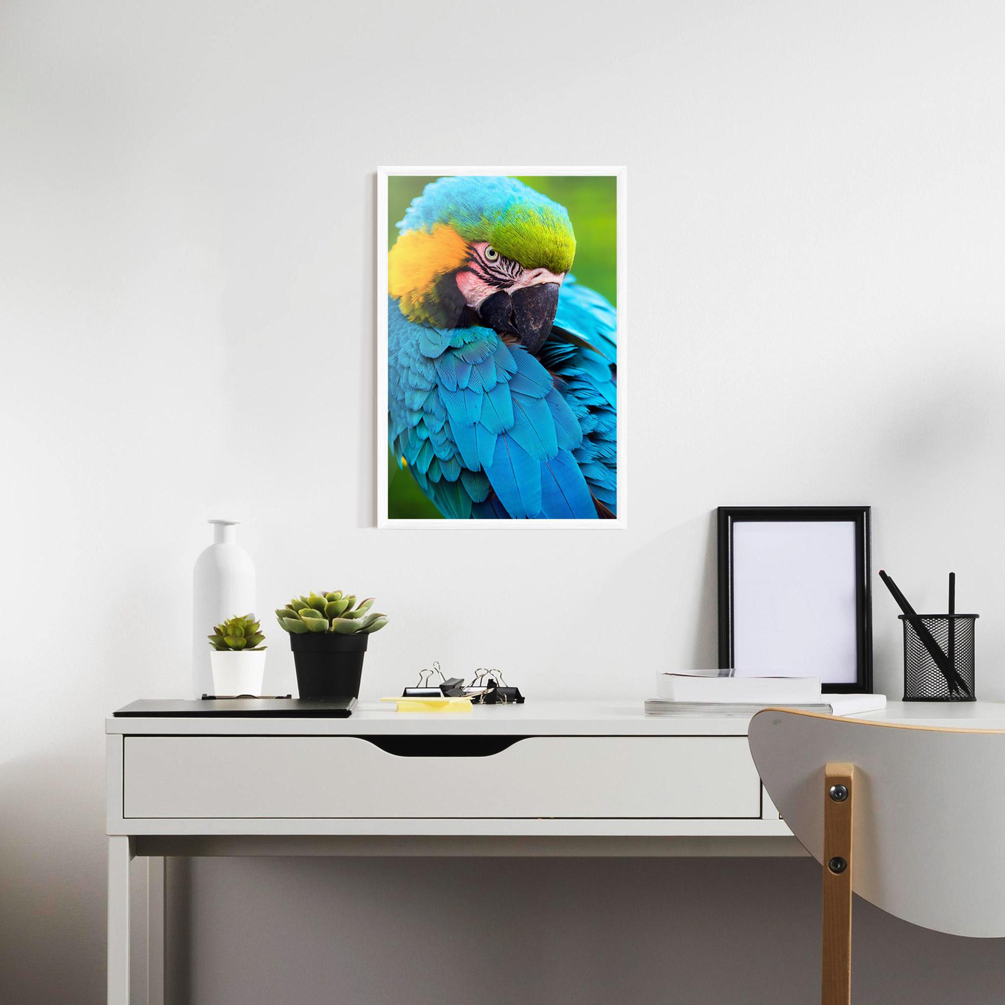 Plakat w Ramie Blue Parrot mockup 7