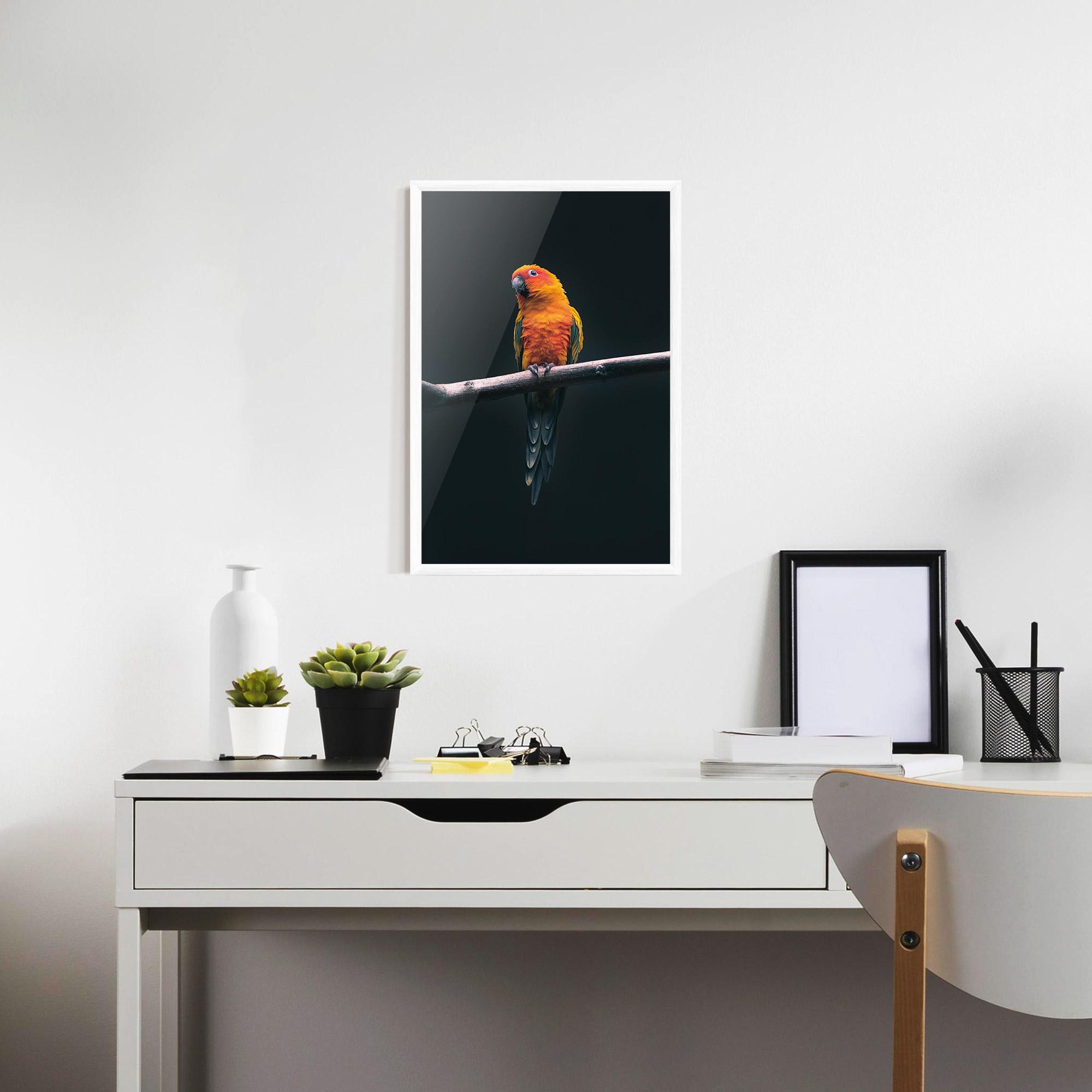 Plakat w Ramie Fire Parrot mockup 7
