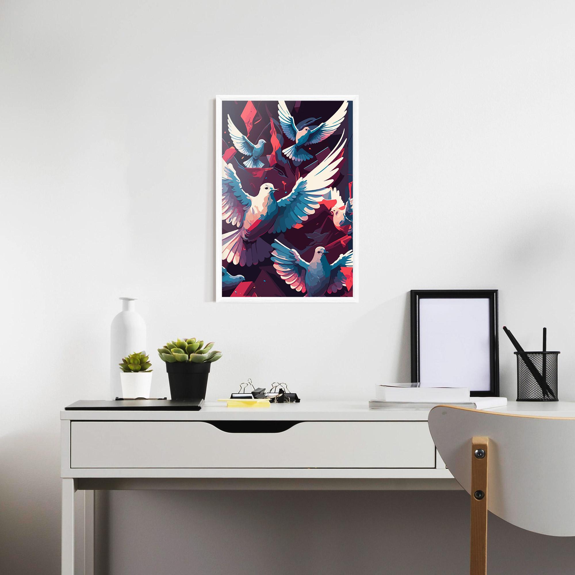 Plakat w Ramie Pretty Dove Family mockup 7