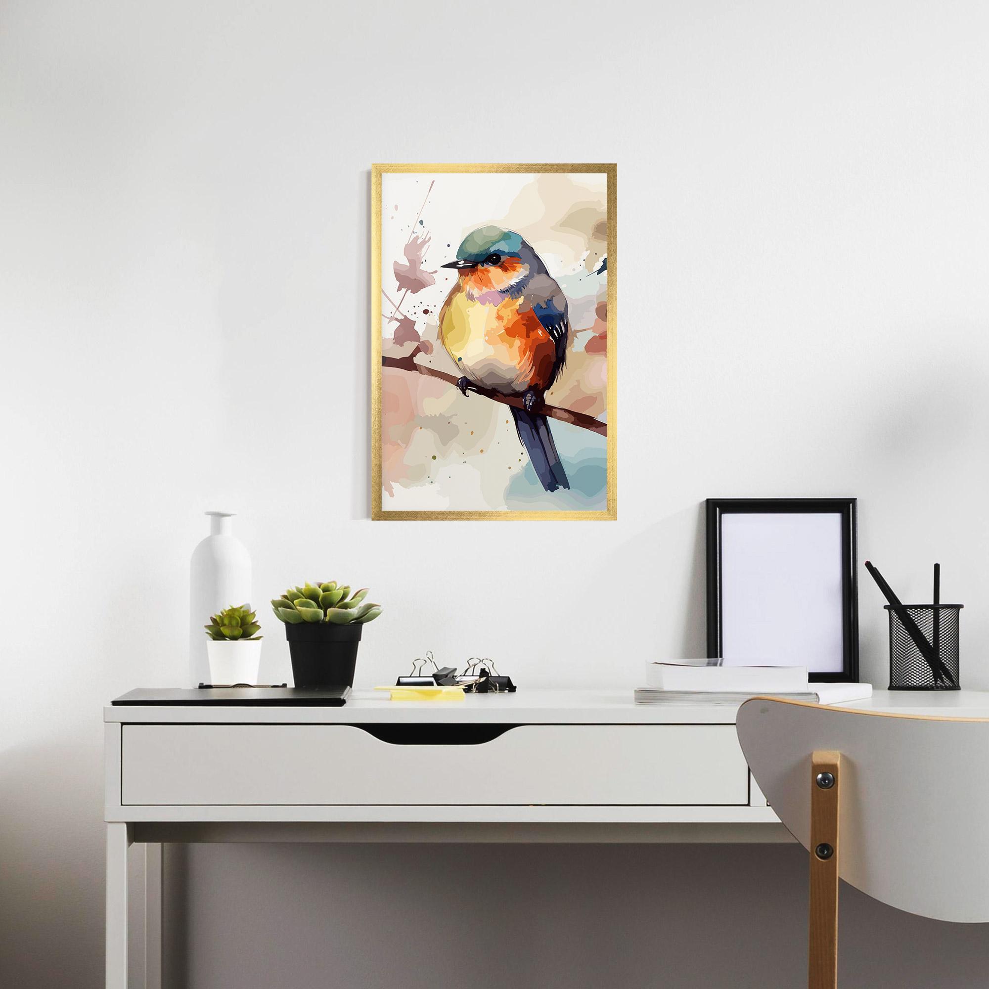 Plakat w Ramie Orange Purple Bird mockup 7