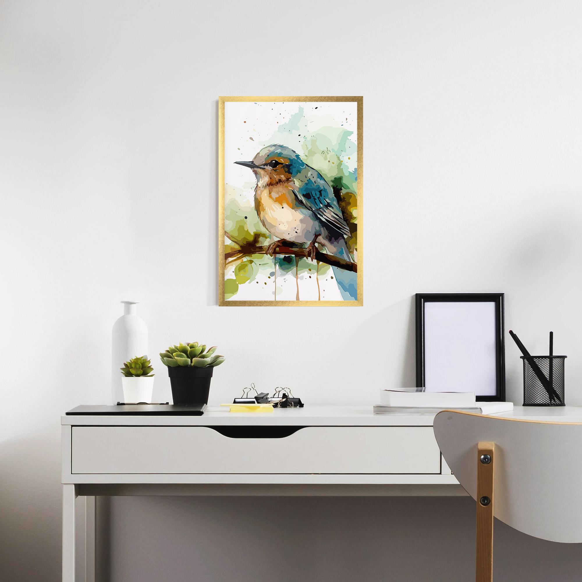 Plakat w Ramie Pretty Blue Bird mockup 7