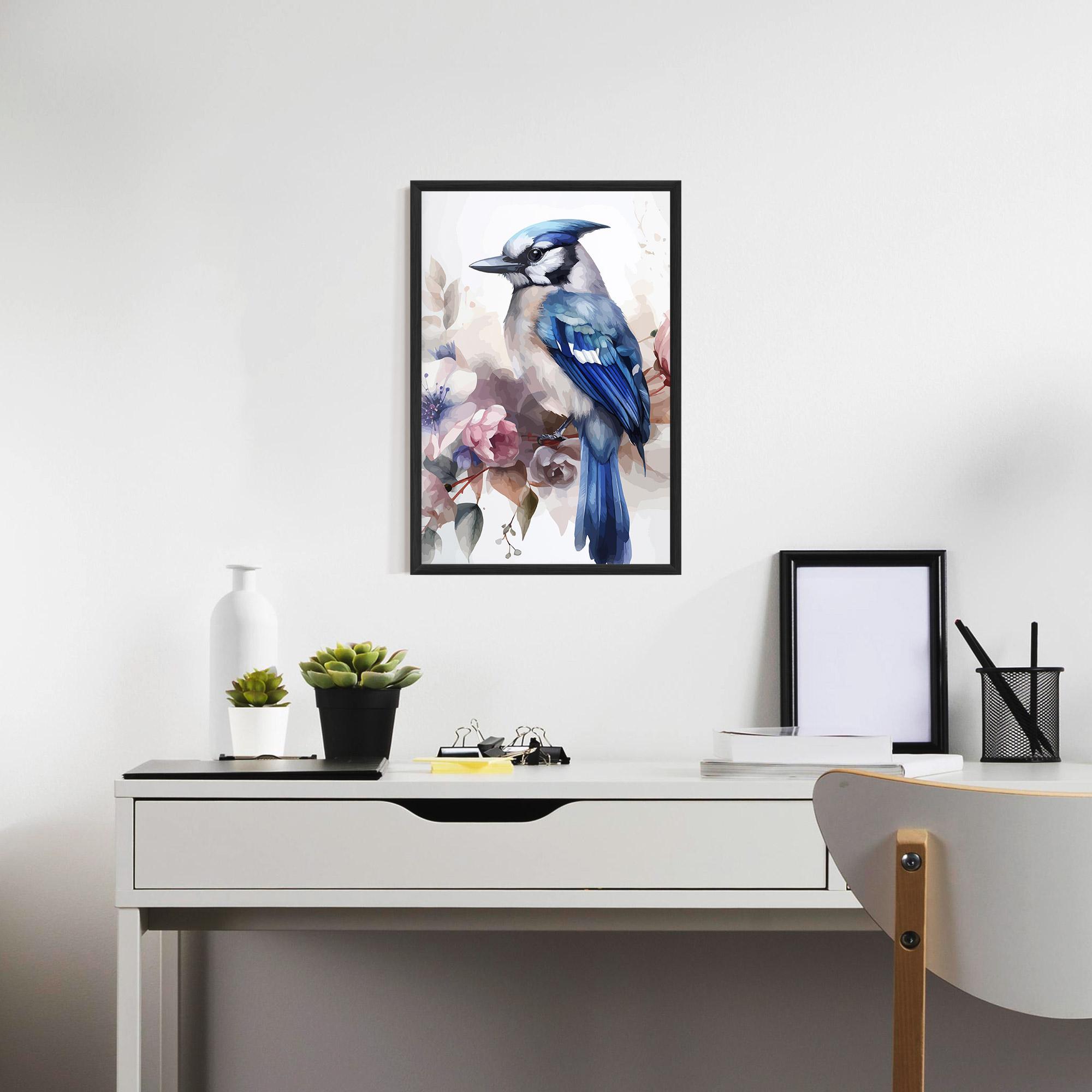 Plakat w Ramie Bird Pretty Blue mockup 7