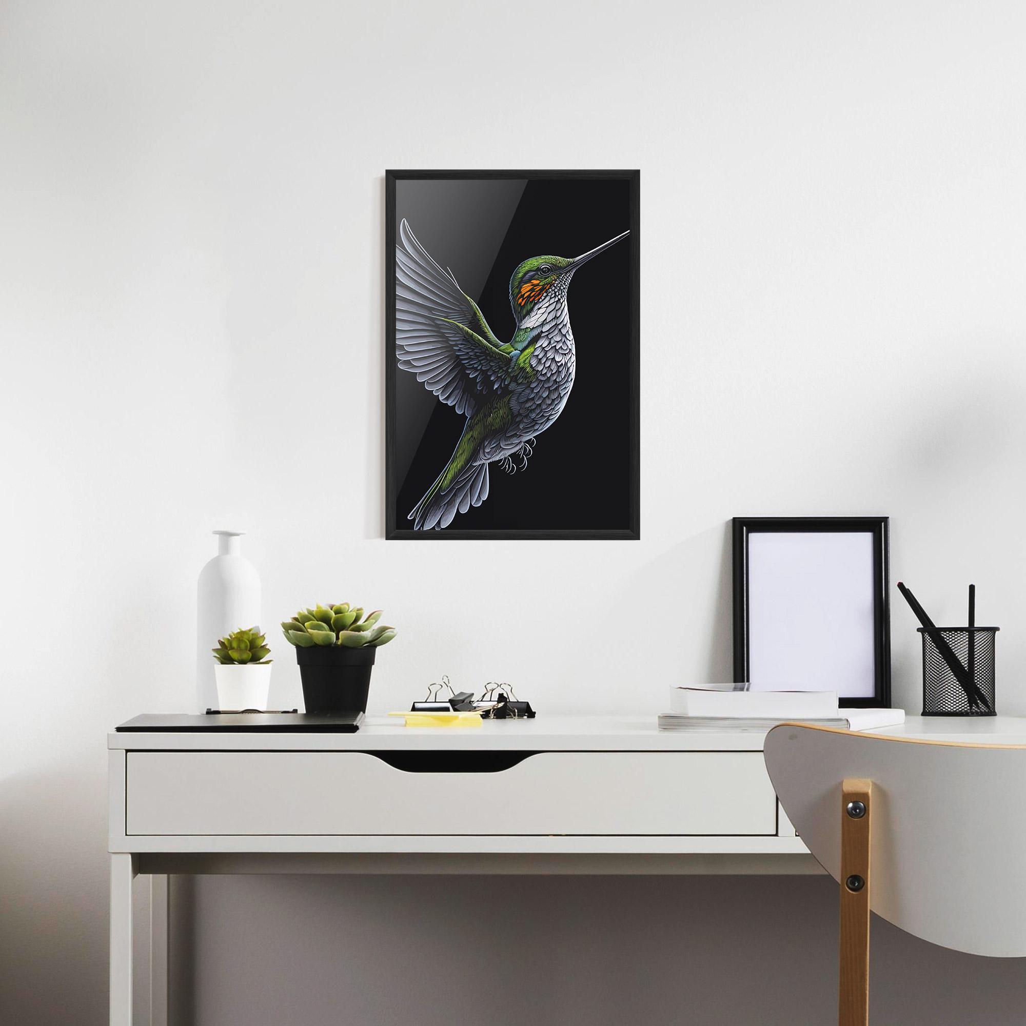 Plakat w Ramie Hummingbird mockup 7