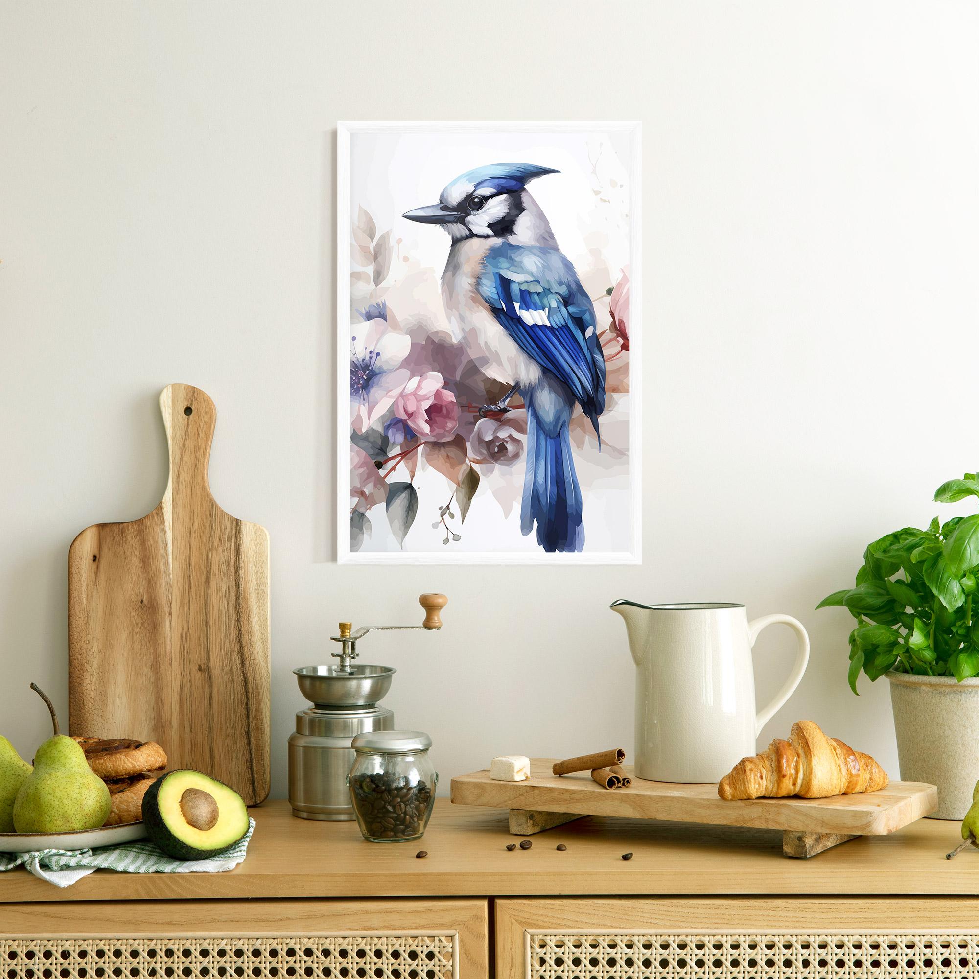 Plakat w Ramie Bird Pretty Blue mockup 8