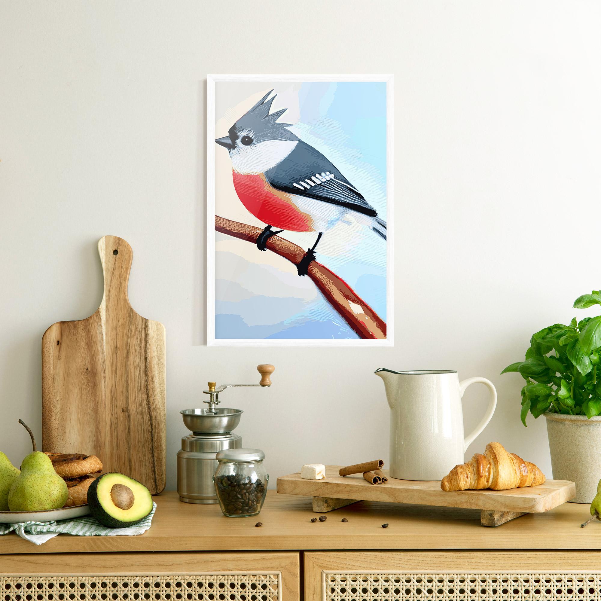 Plakat w Ramie Blue Bird Painting mockup 8