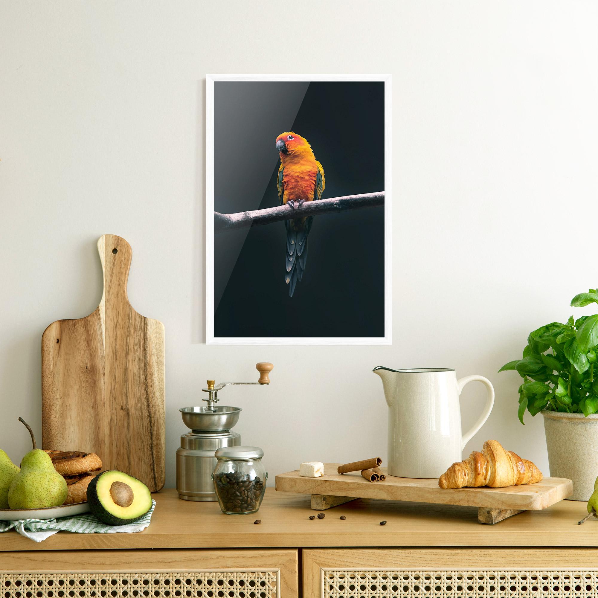 Plakat w Ramie Fire Parrot mockup 8