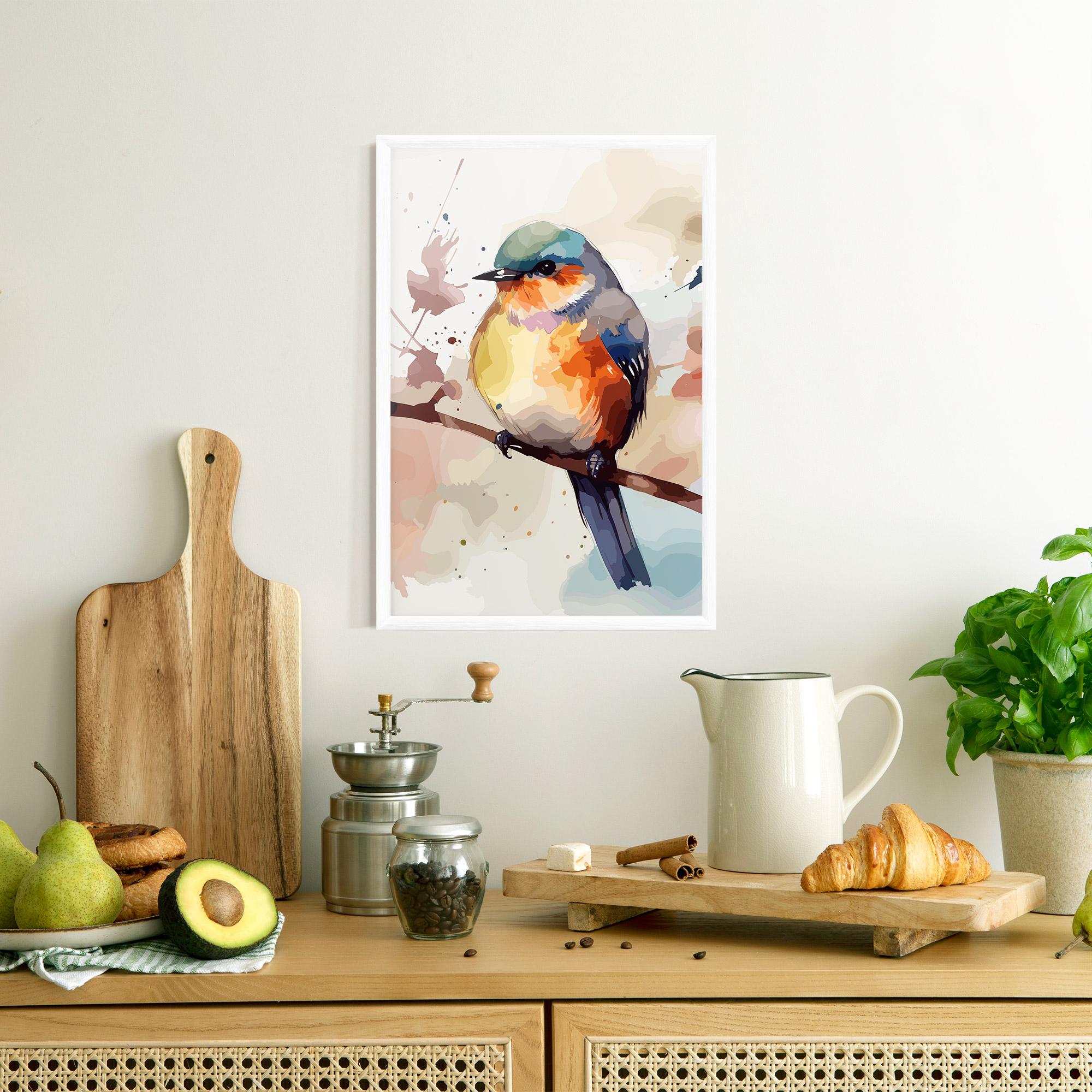 Plakat w Ramie Orange Purple Bird mockup 8