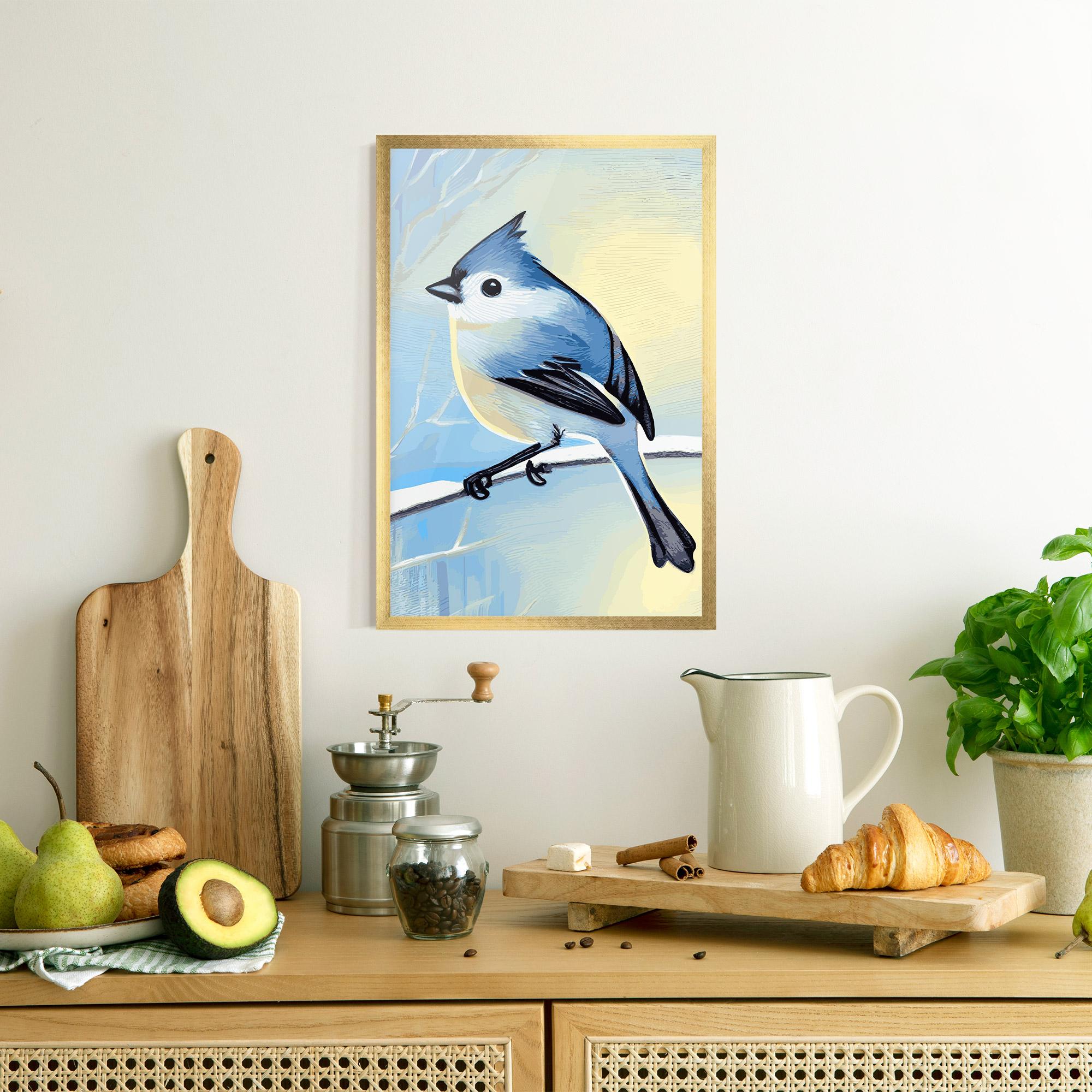 Plakat w Ramie Bird Winter Painting mockup 8