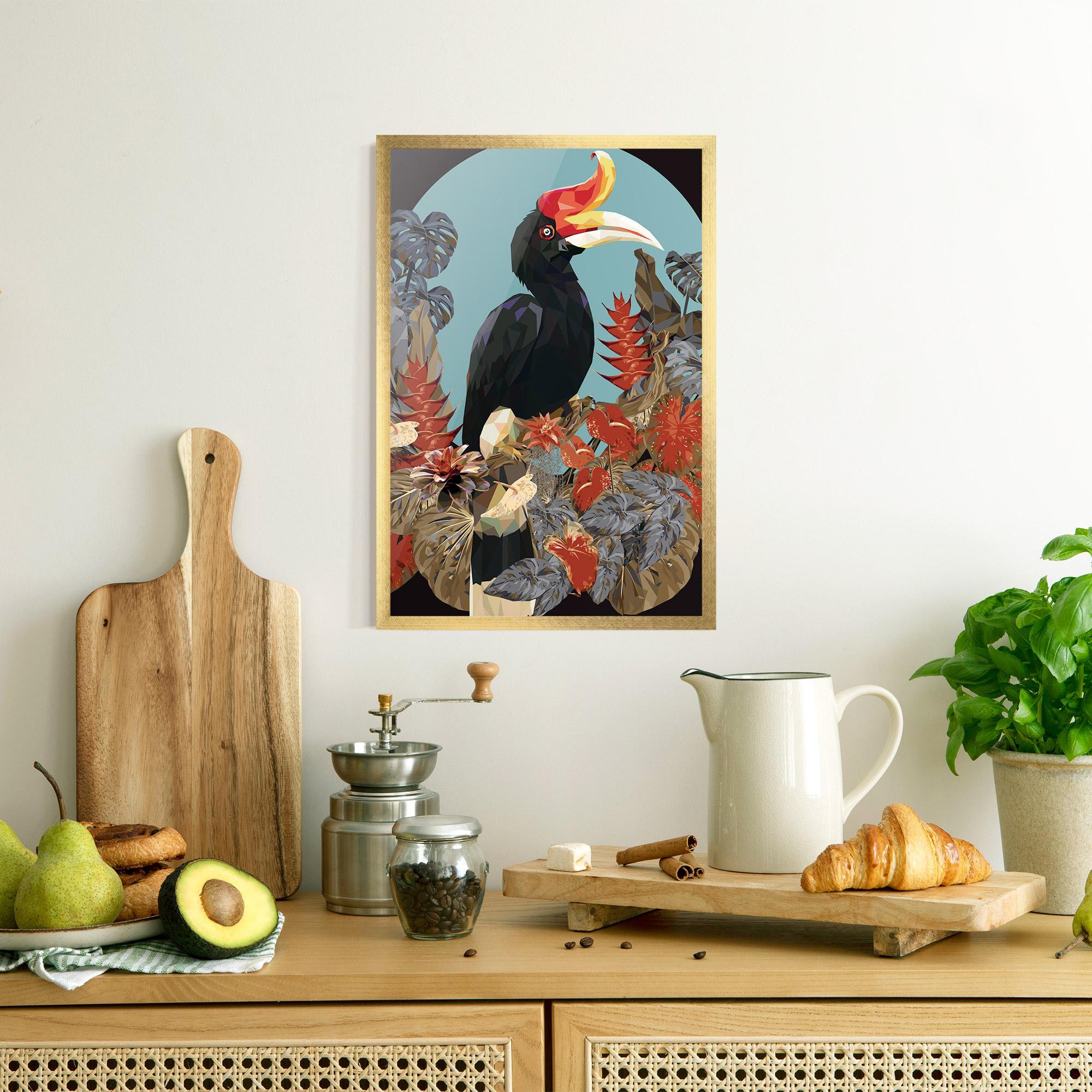 Plakat w Ramie Black Interesting Bird mockup 8