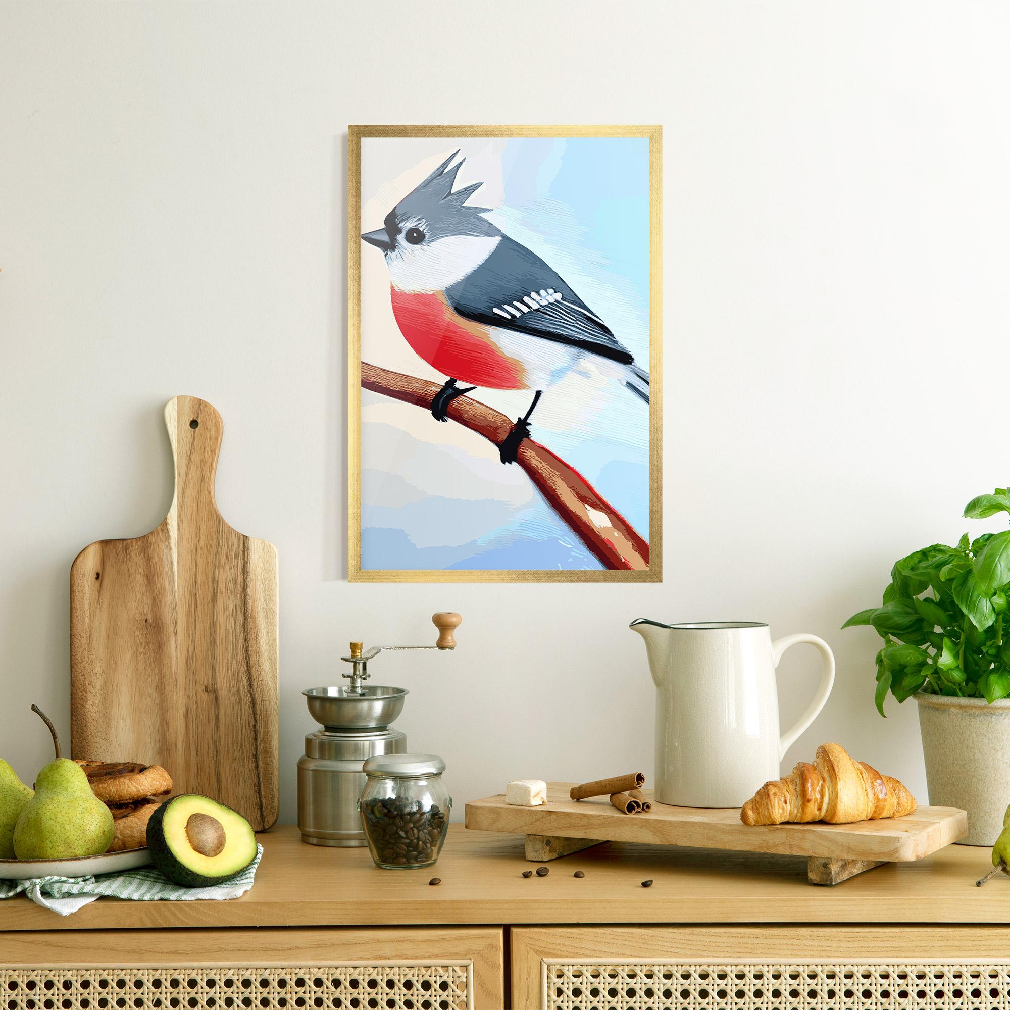 Plakat w Ramie Blue Bird Painting mockup 8