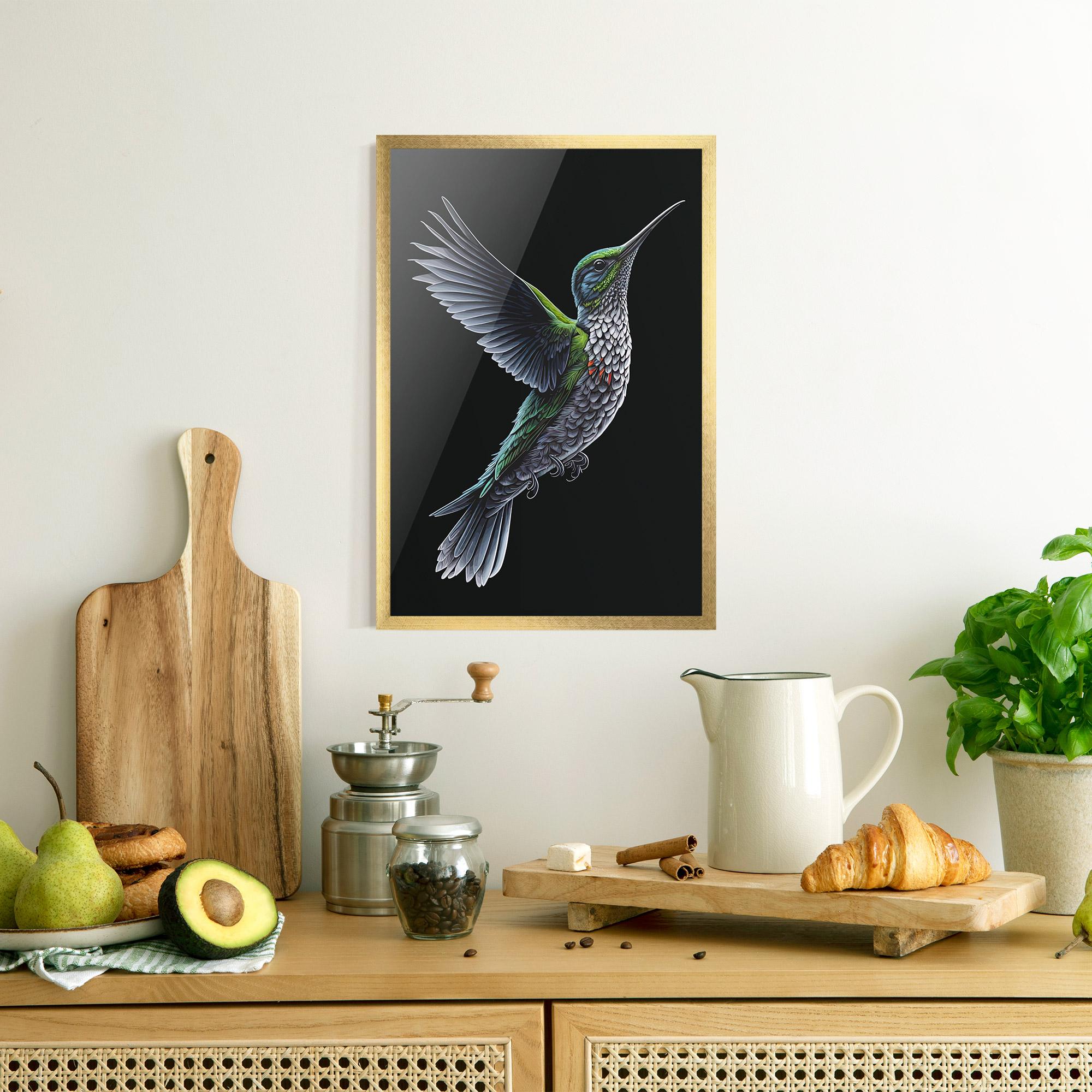 Plakat w Ramie Green Hummingbird mockup 8