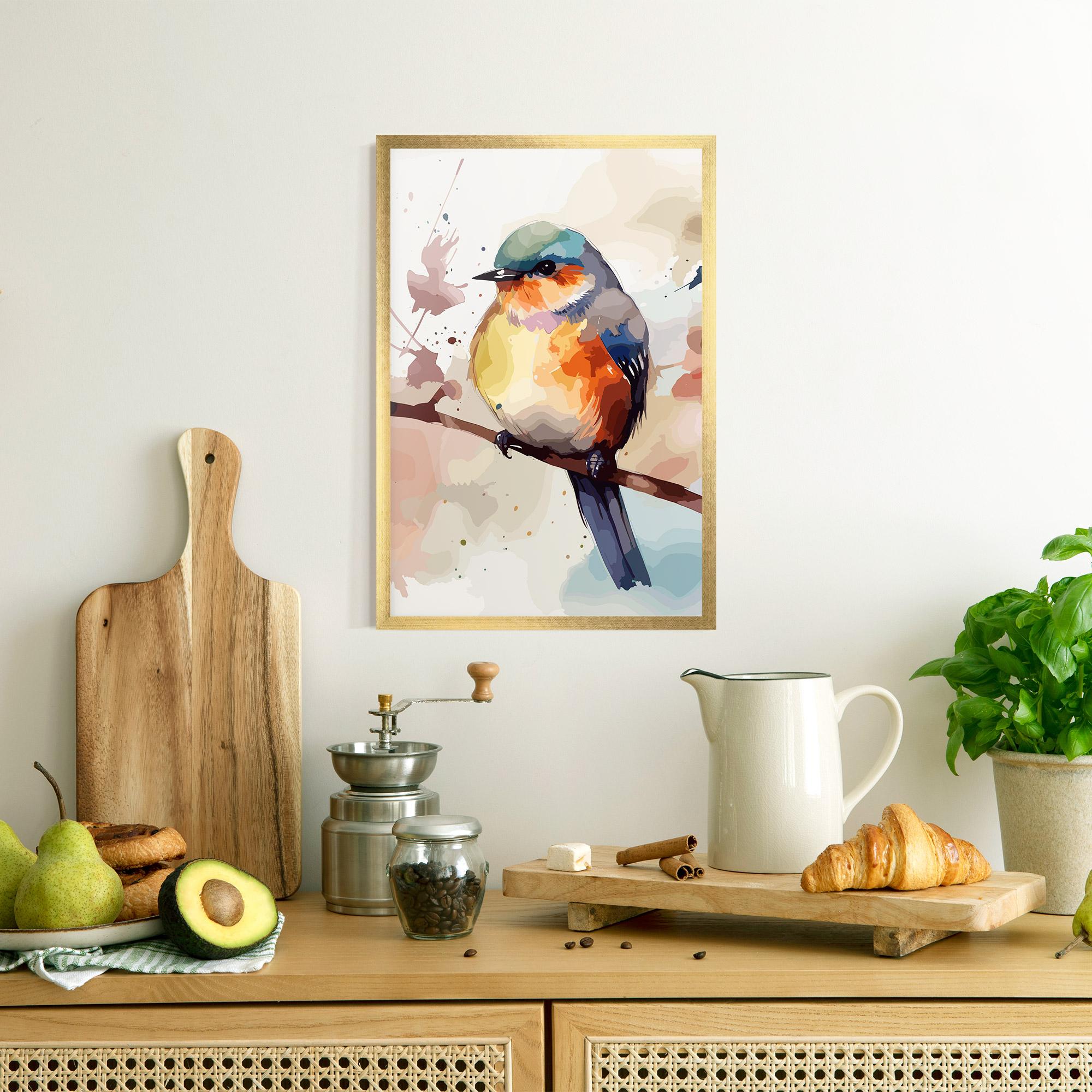 Plakat w Ramie Orange Purple Bird mockup 8