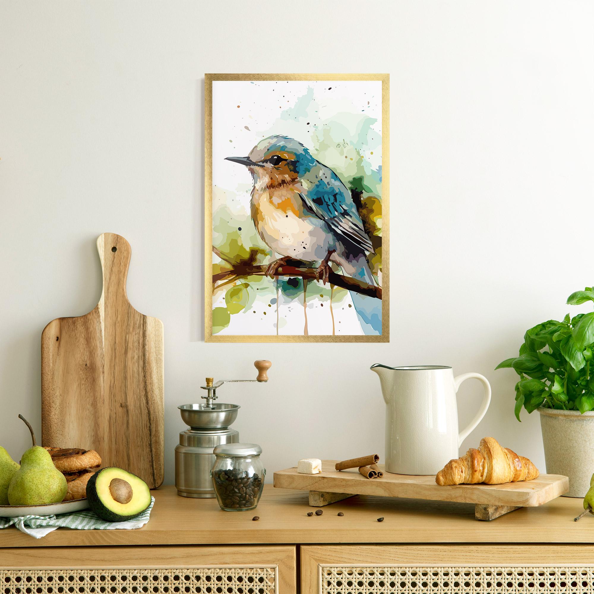 Plakat w Ramie Pretty Blue Bird mockup 8