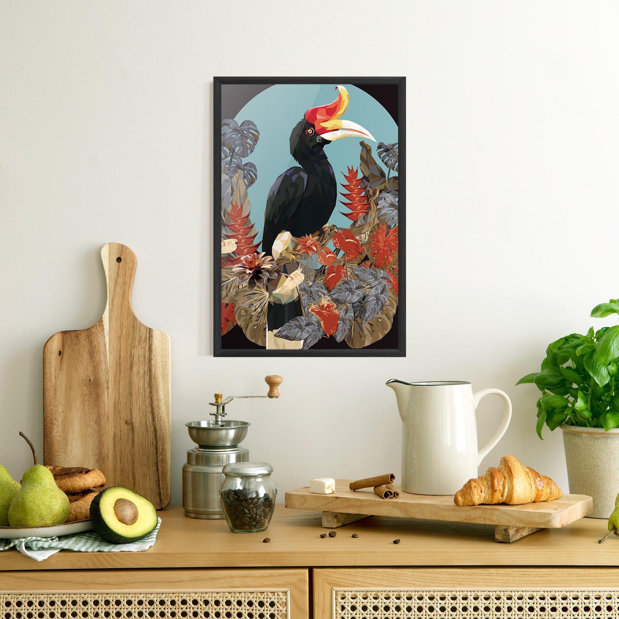 Plakat w Ramie Black Interesting Bird mockup 8