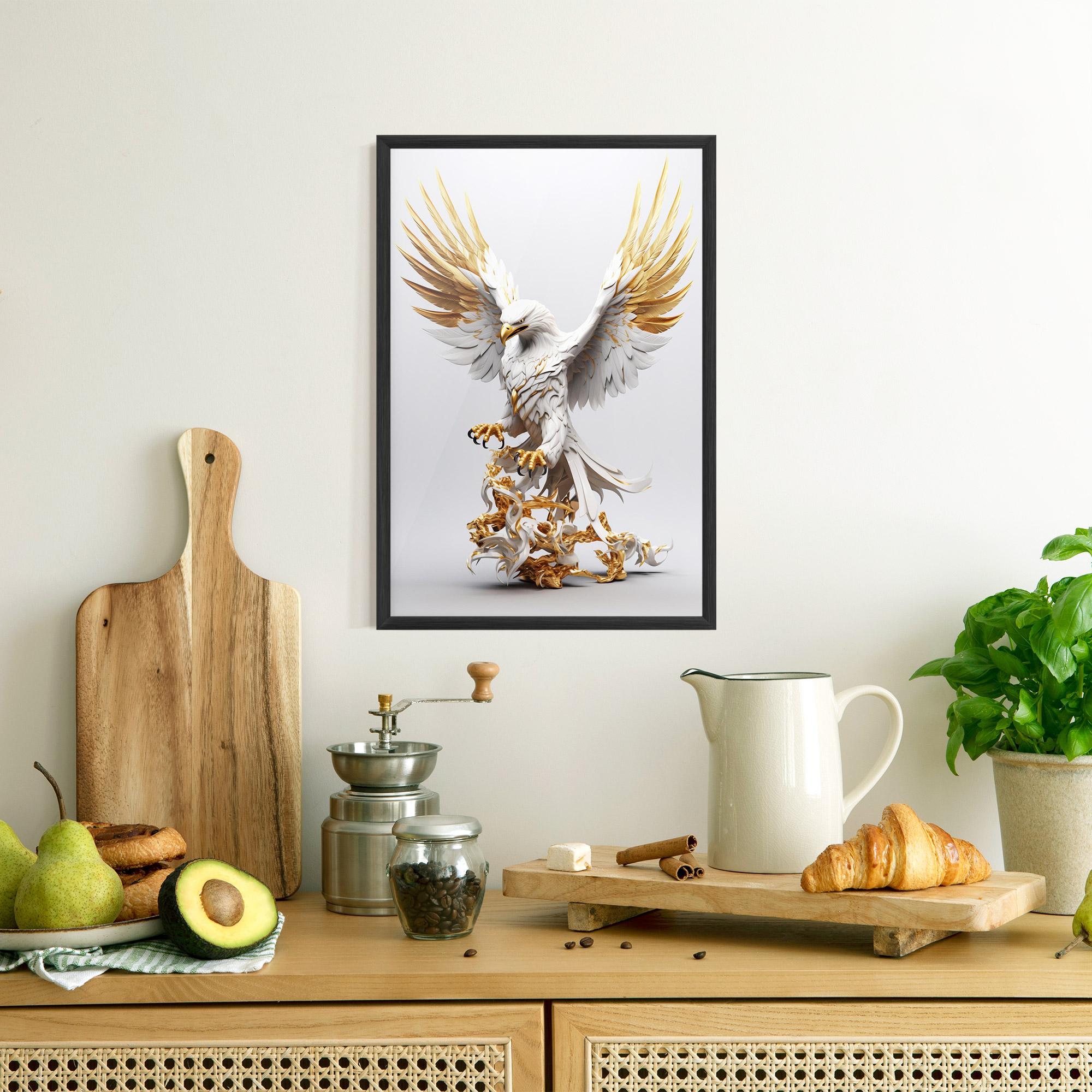 Plakat w Ramie Gold 3d Eagle mockup 8
