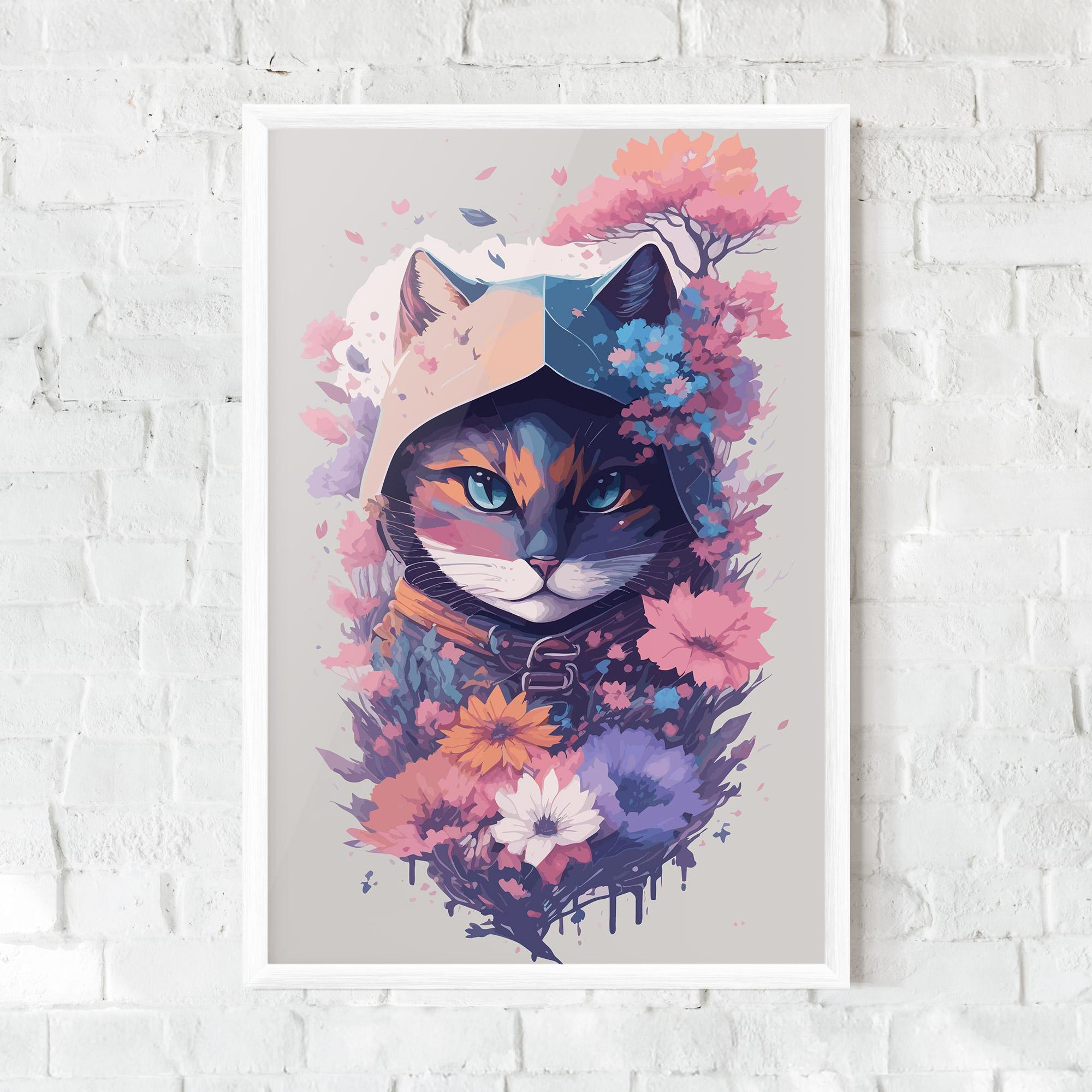 Plakat w Ramie Purple Cat mockup 0