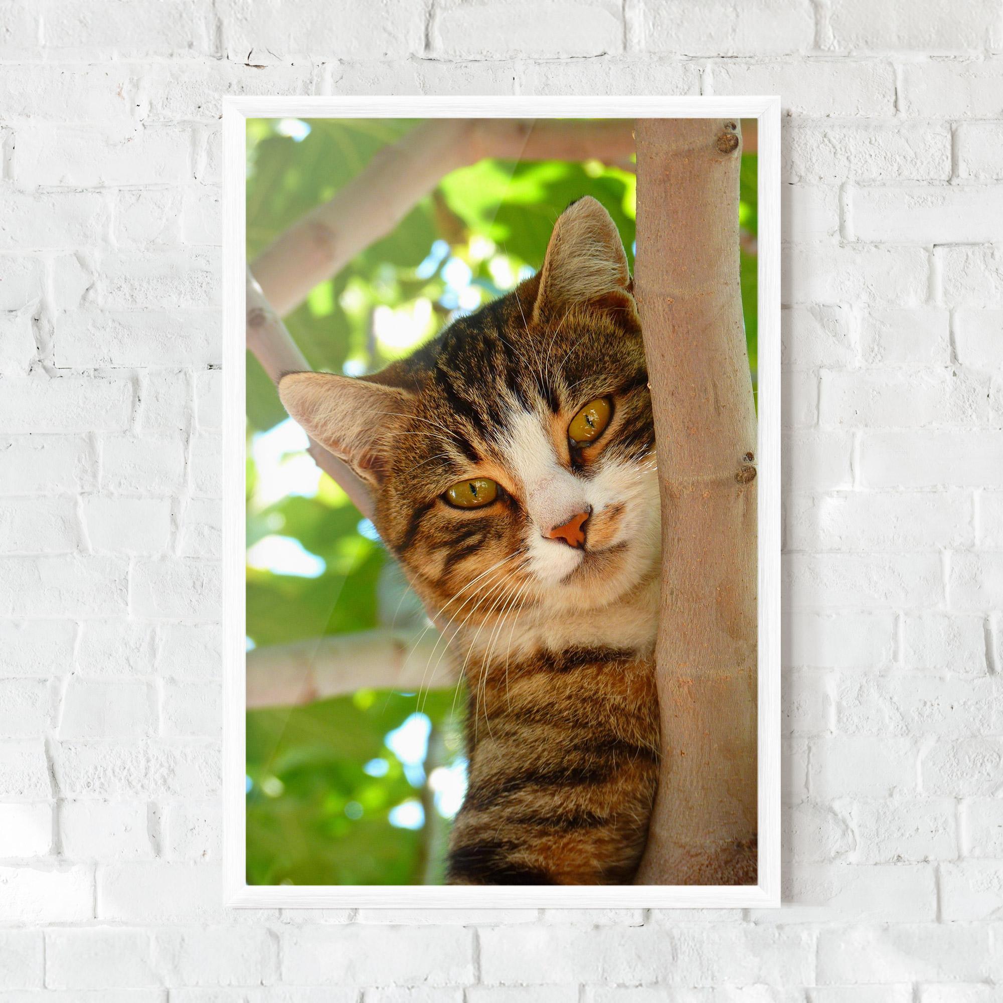 Plakat w Ramie Tree Cat mockup 0