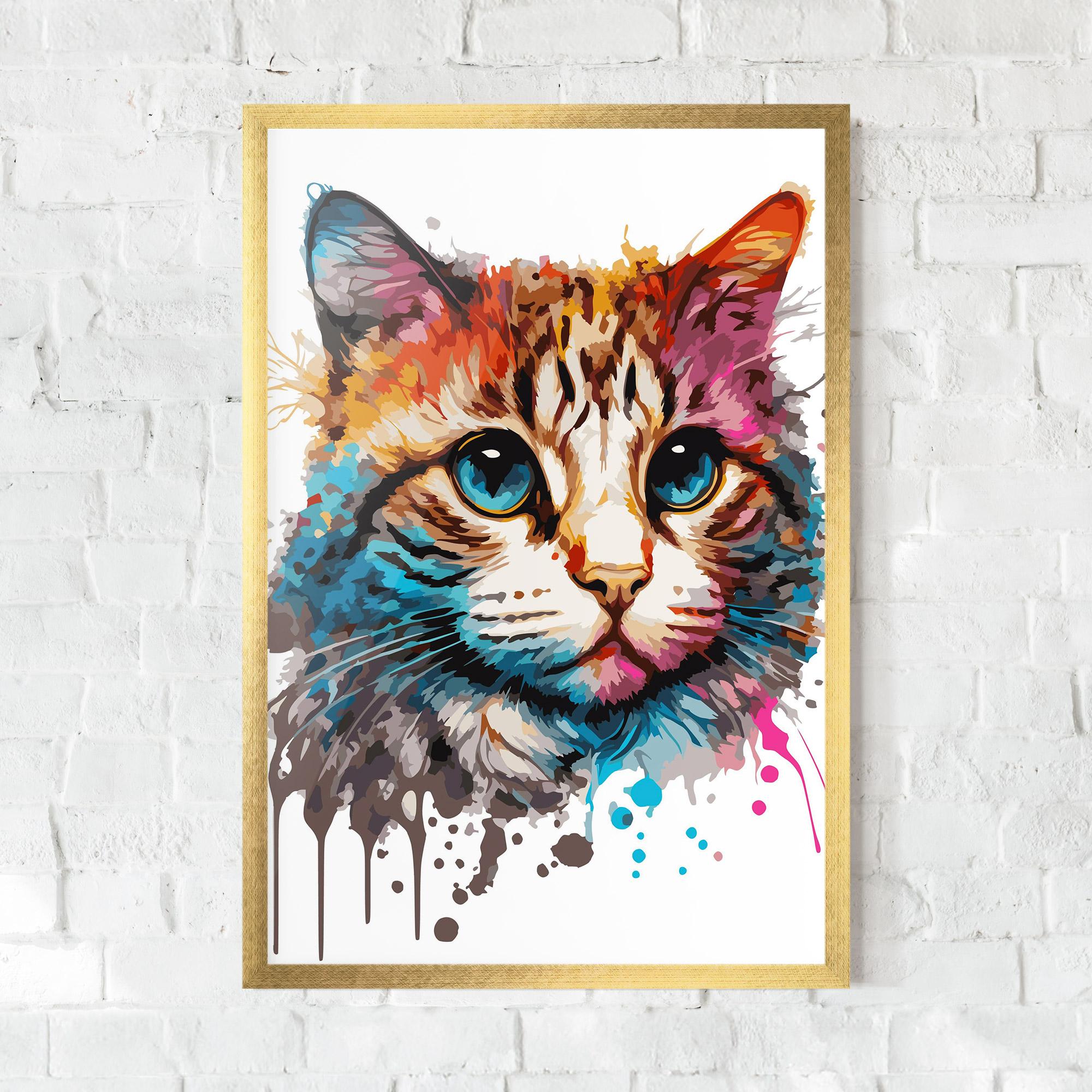 Plakat w Ramie Blue Eyes Cat mockup 0