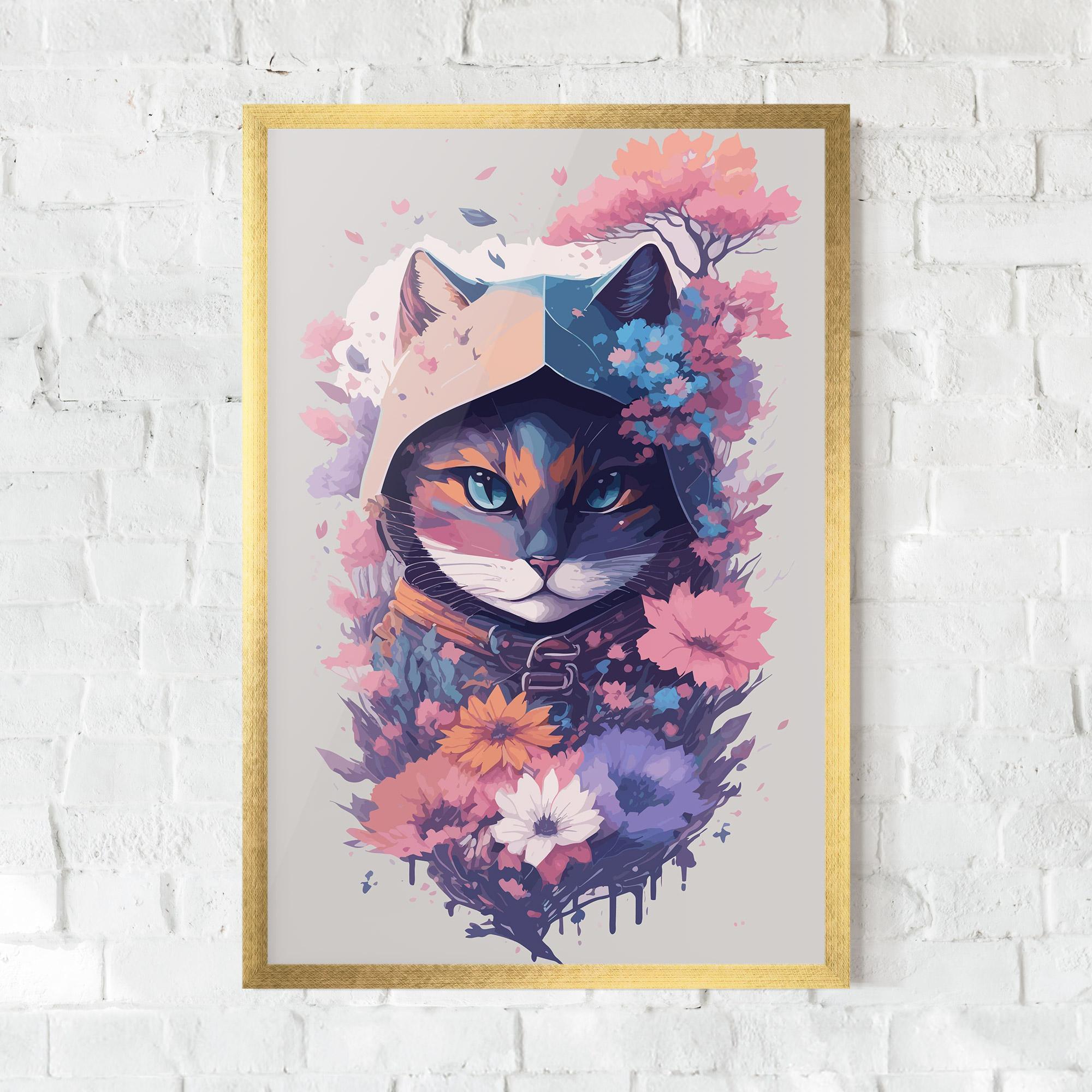 Plakat w Ramie Purple Cat mockup 0