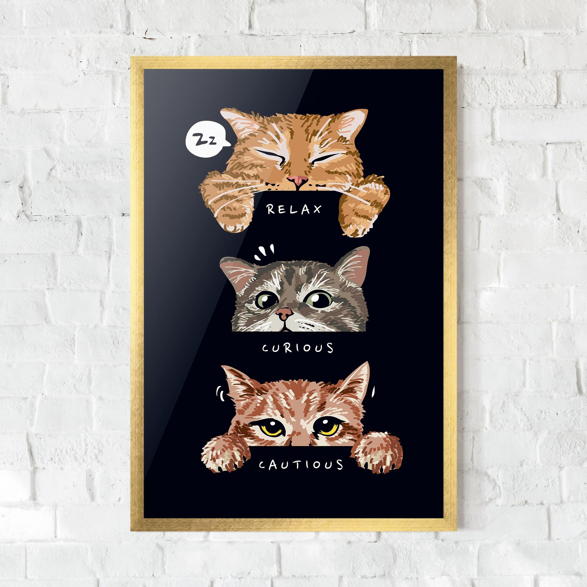 Plakat w Ramie Relax Cat mockup 0