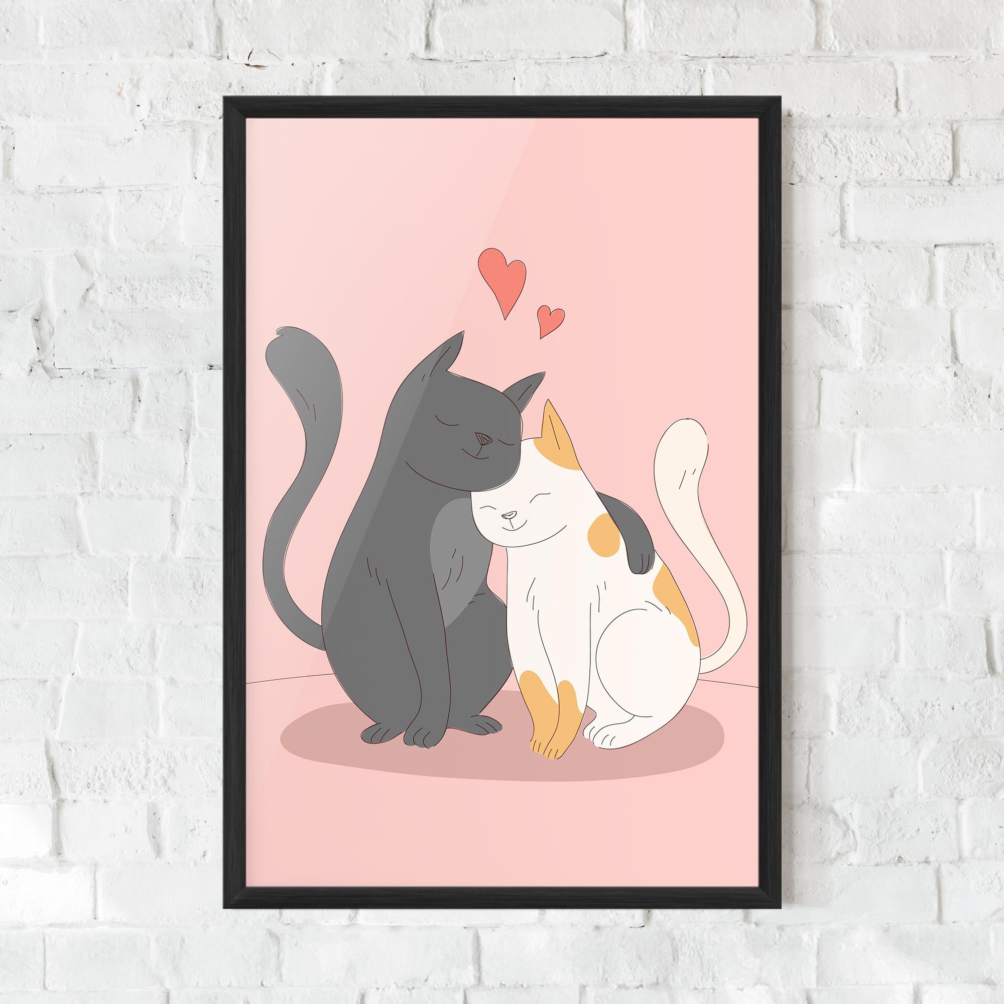 Plakat w Ramie Lover Cats mockup 0